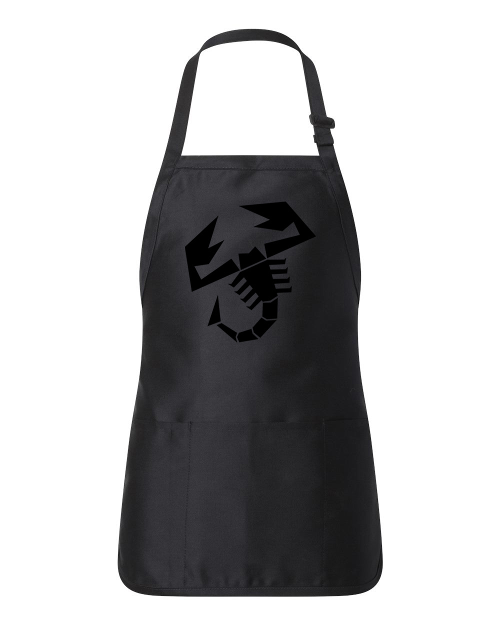 Abarth Scorpion Black Cars Logo Symbol Emblem Customized Design on Full-Length Apron with Pouch Pocket