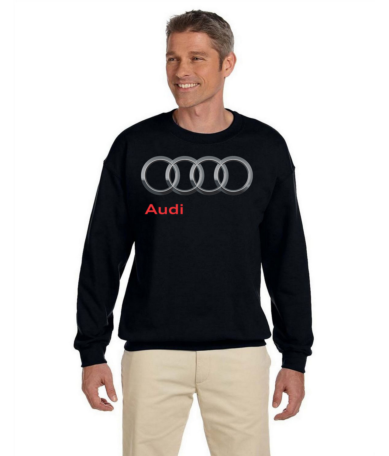 Audi 2009 Cars Logo Symbol Emblem Customized Design on Unisex Crewneck Sweatshirt