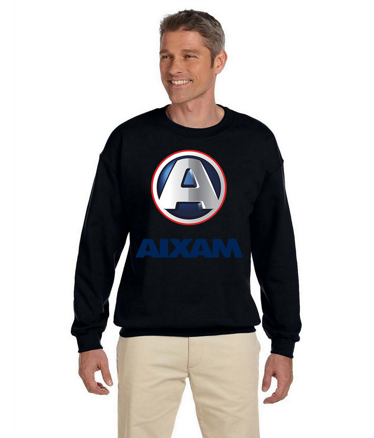 Aixam 2010 Cars Logo Symbol Emblem Customized Design on Unisex Crewneck Sweatshirt