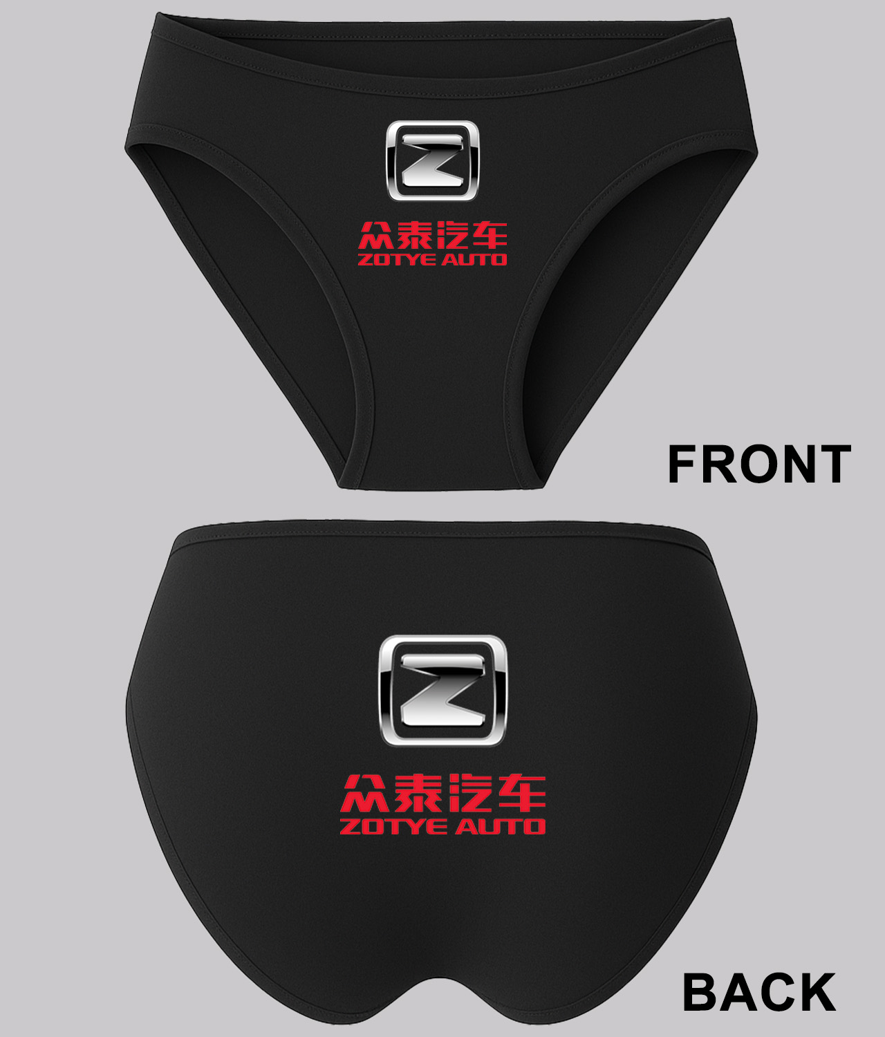 Zotye Cars Logo Symbol Emblem Customized Design on Women's Bikini Brief Underwear