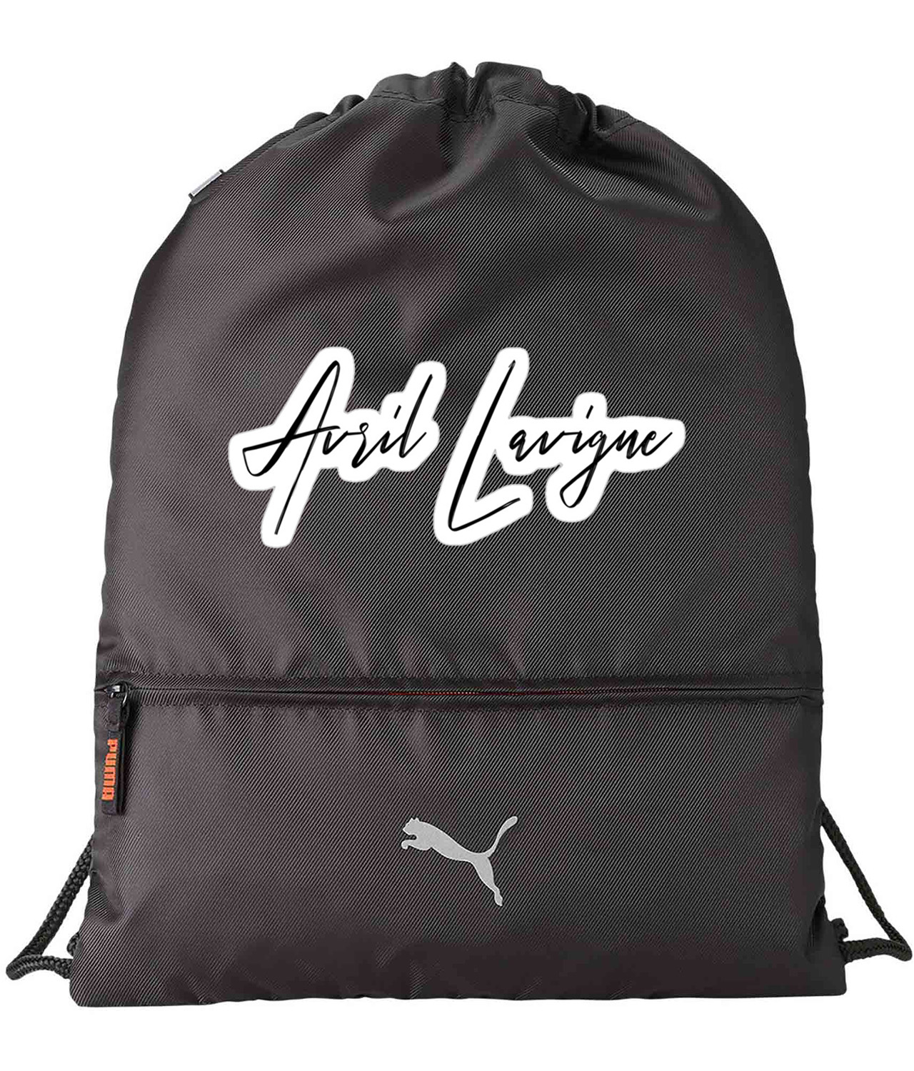 Avril Lavigne Music Logo Symbol Emblem Customized Design on Lightweight Drawstring Backpack Bag