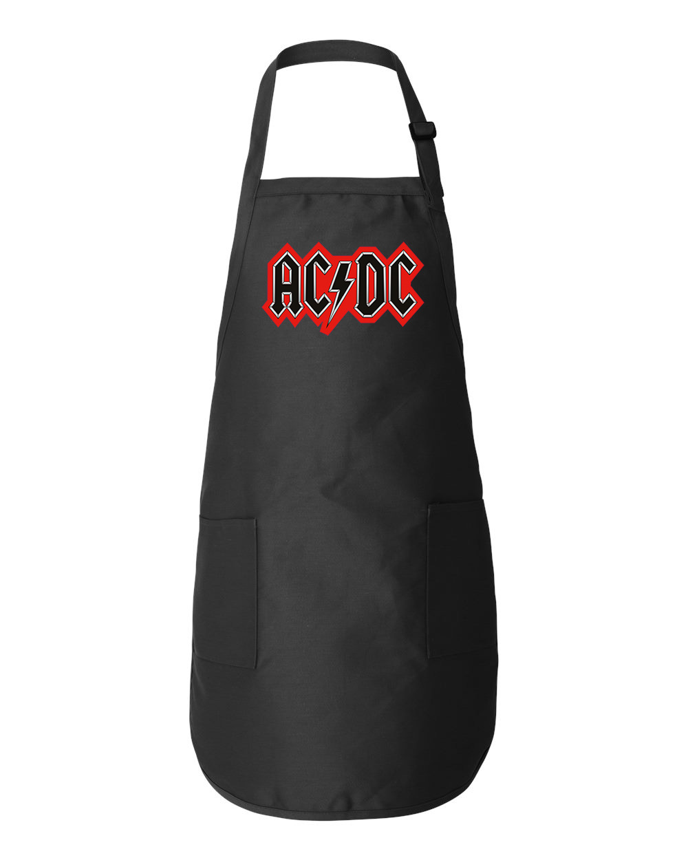 AC/DC Emblem Music Logo Symbol Emblem Customized Design on Full-Length Apron with Pockets