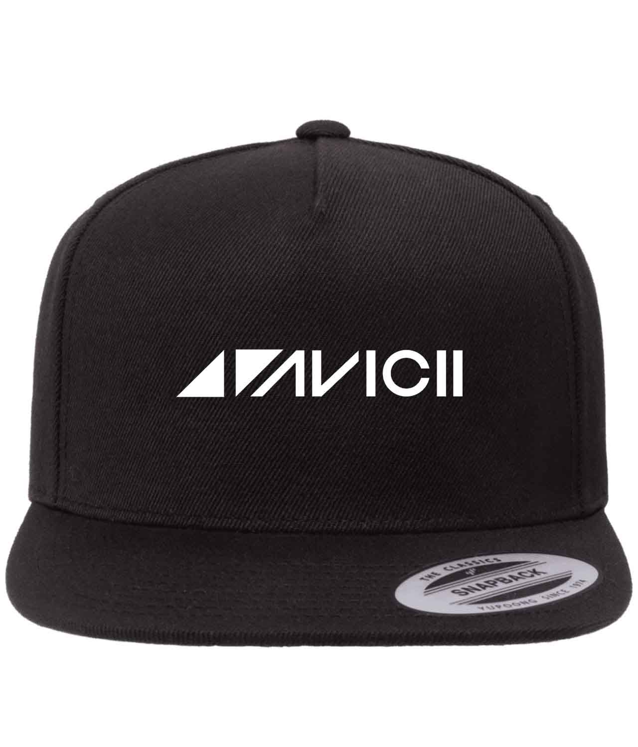Avicii White Music Logo Customized Design on Wool 5-Panel Cap Hat