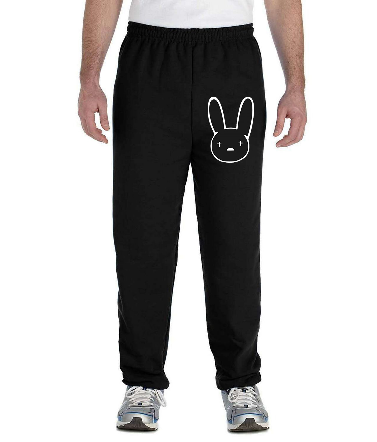 Bad Bunny Black Symbol Music Logo Symbol Emblem Customized Design on Unisex Closed-Bottom Sweatpants