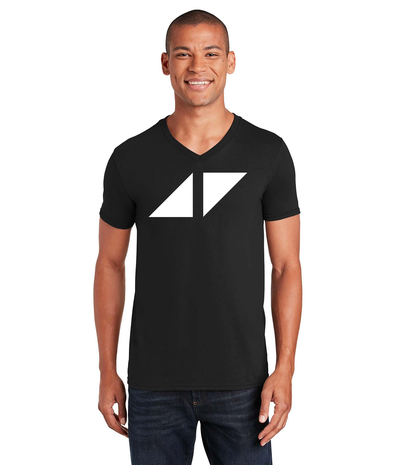 Avicii 2011-2018 Music Logo Symbol Emblem Customized Design on Unisex V-Neck T-Shirt Tee