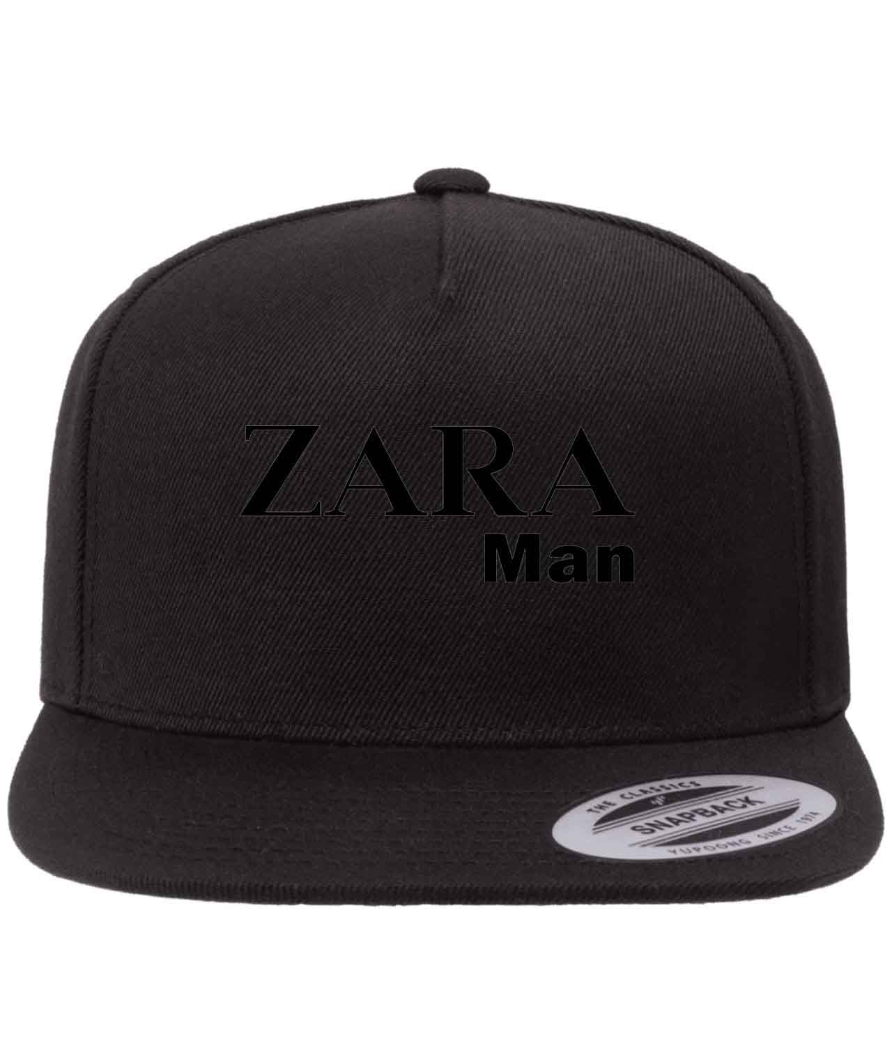 Zara Man Fashion Logo Customized Design on Wool 5-Panel Cap Hat - Image 1