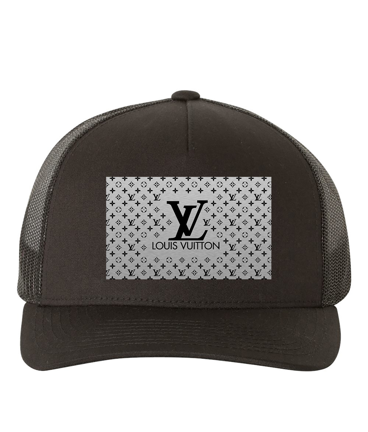 LV Vuitton black white trucker hat Louis Vuitton - Black LV Mesh Monogram Trucker Hat – eluXive main image 2