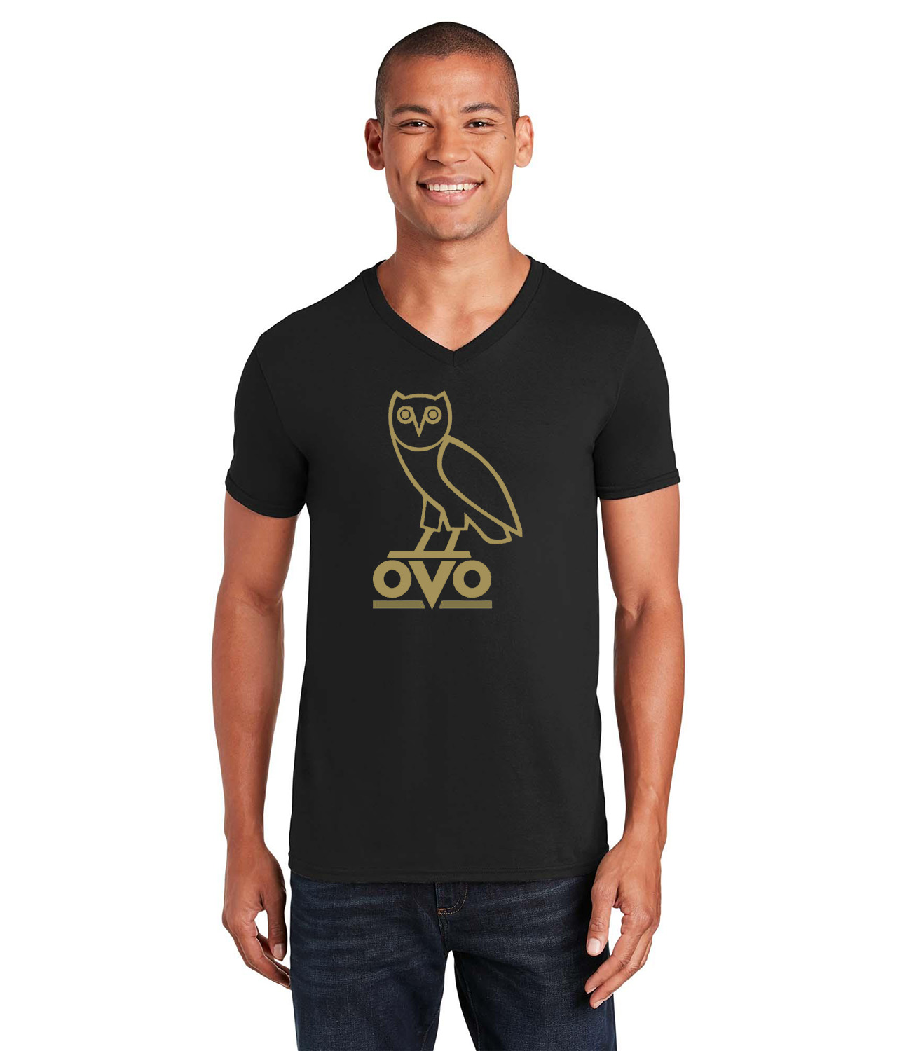 OVO - October's Very Own Symbol Fashion Logo Symbol Emblem Customized Design on Unisex V-Neck T-Shirt Tee