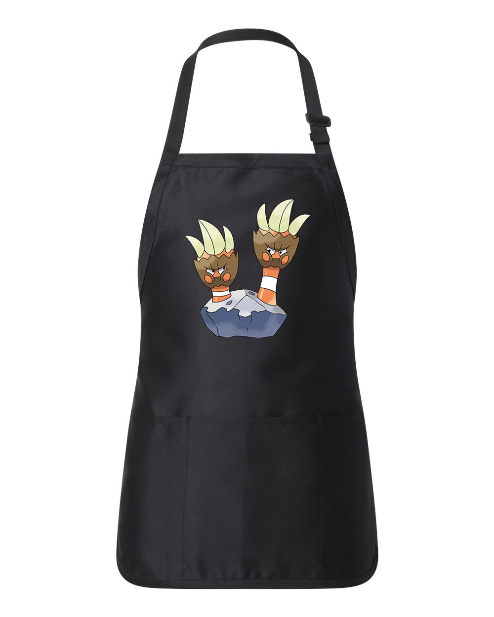 Binacle Pokemon Logo Symbol Emblem Customized Design on Full-Length Apron with Pouch Pocket