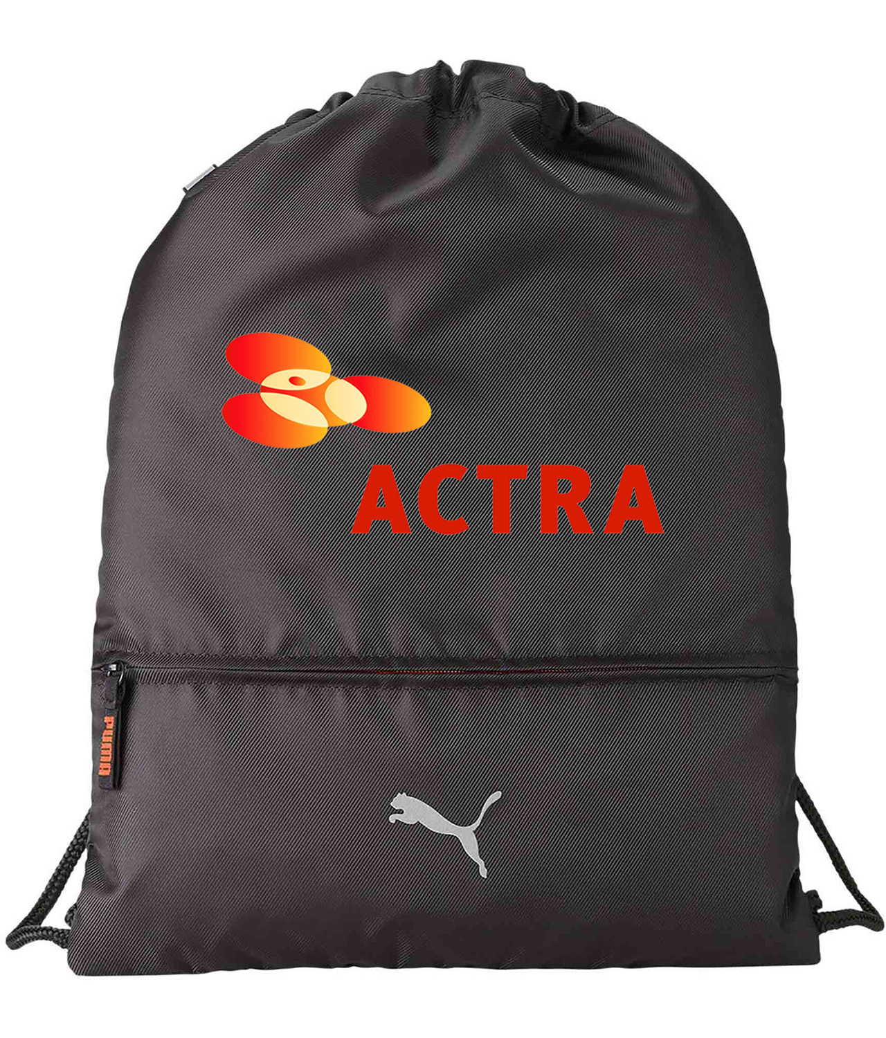 Actra Logo Symbol Emblem Customized Design on Lightweight Drawstring Backpack Bag