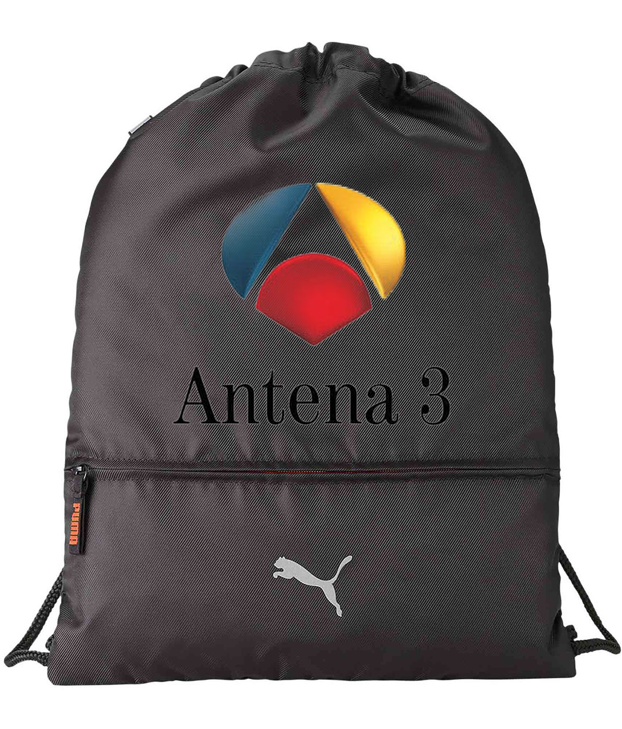 Antena 3 2002 Logo Symbol Emblem Customized Design on Lightweight Drawstring Backpack Bag