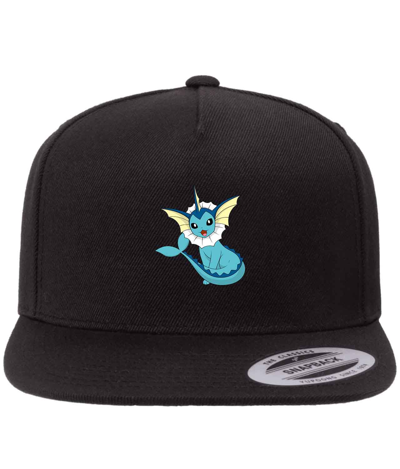 Vaporeon Pokemon Symbol Media Figure Customized Design on Wool 5-Panel Cap Hat