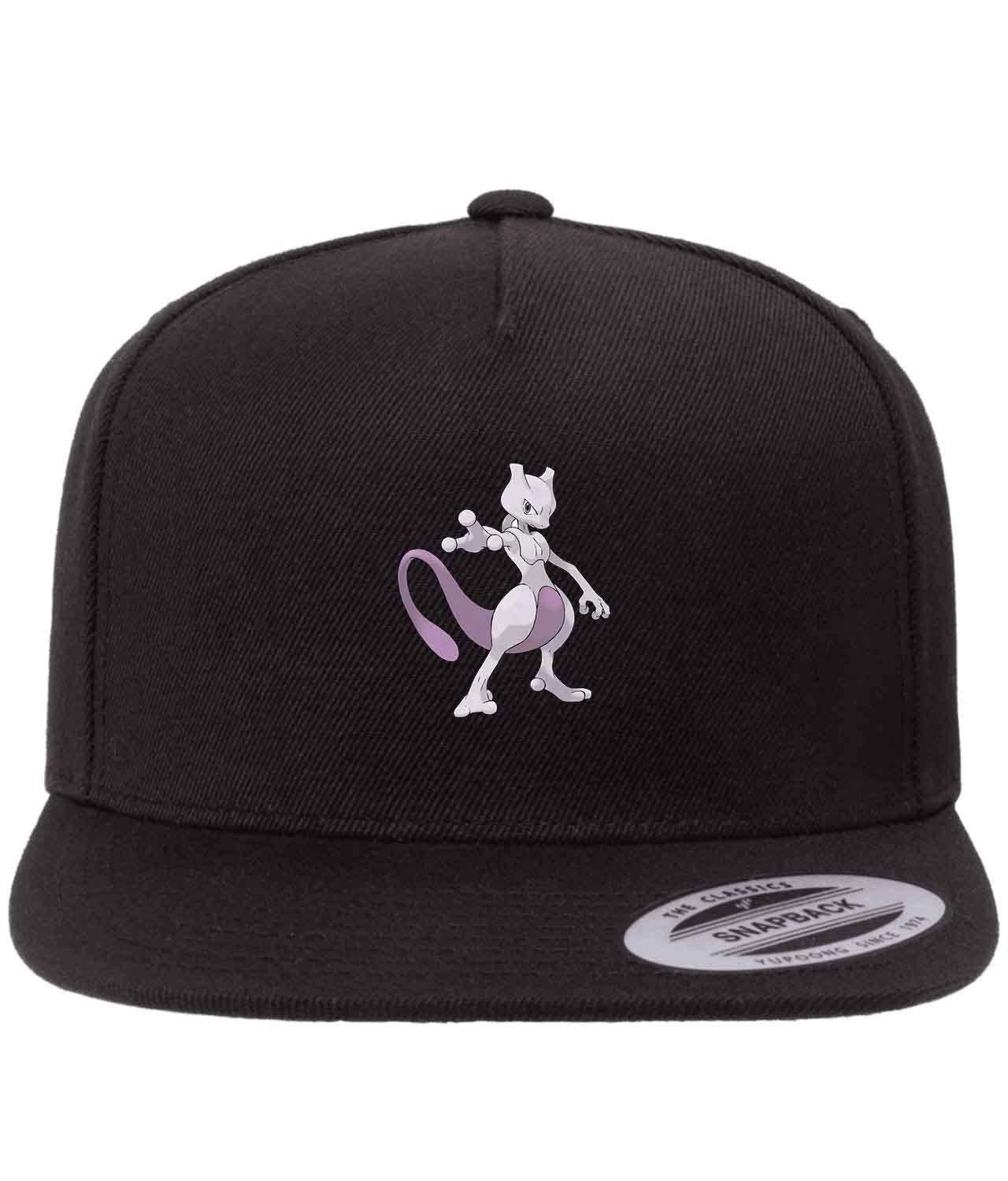 Mewtwo Pokemon Media Figure Customized Design on Wool 5-Panel Cap Hat