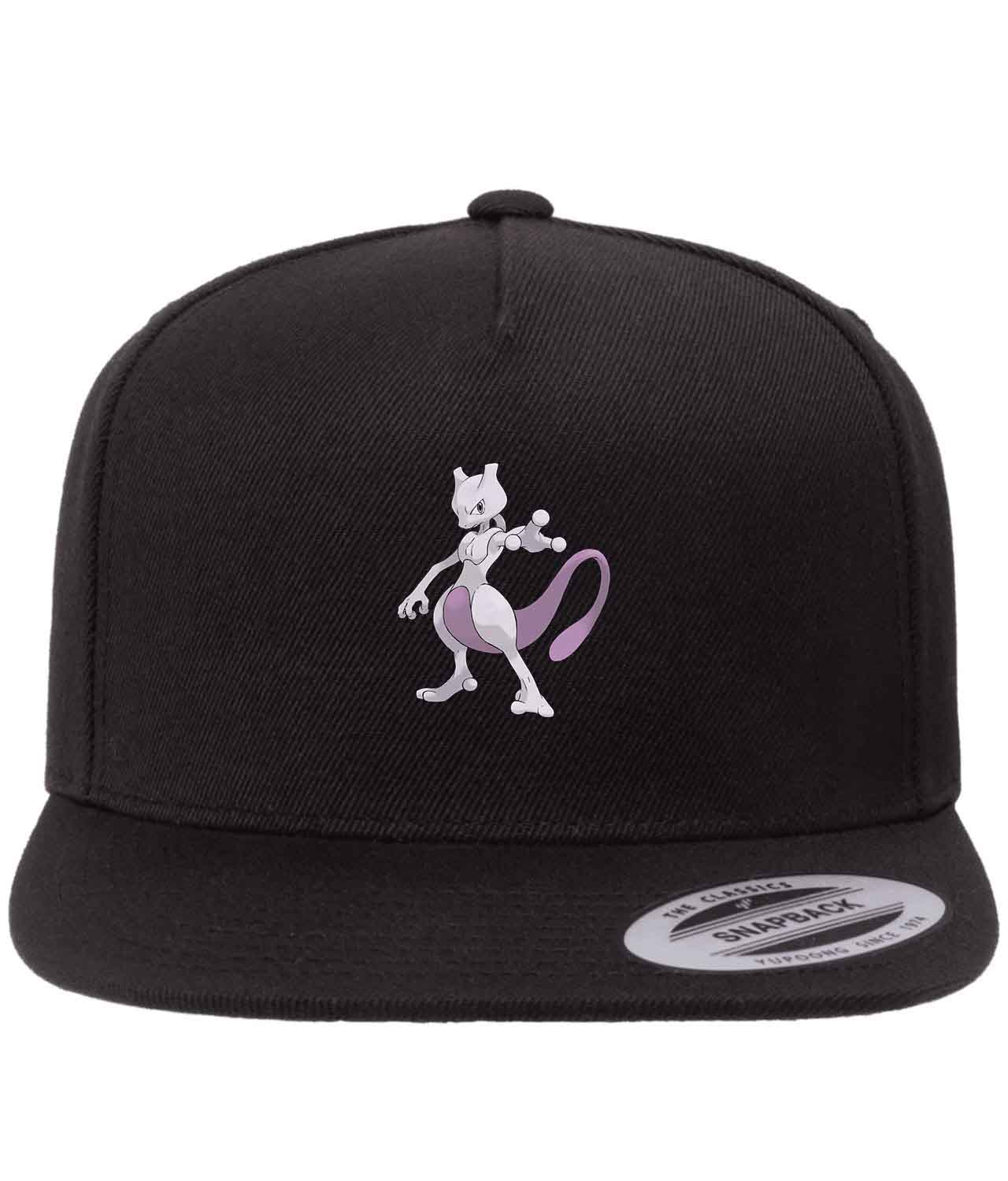 Mewtwo Pokemon Symbol Media Figure Customized Design on Wool 5-Panel Cap Hat - Image 1