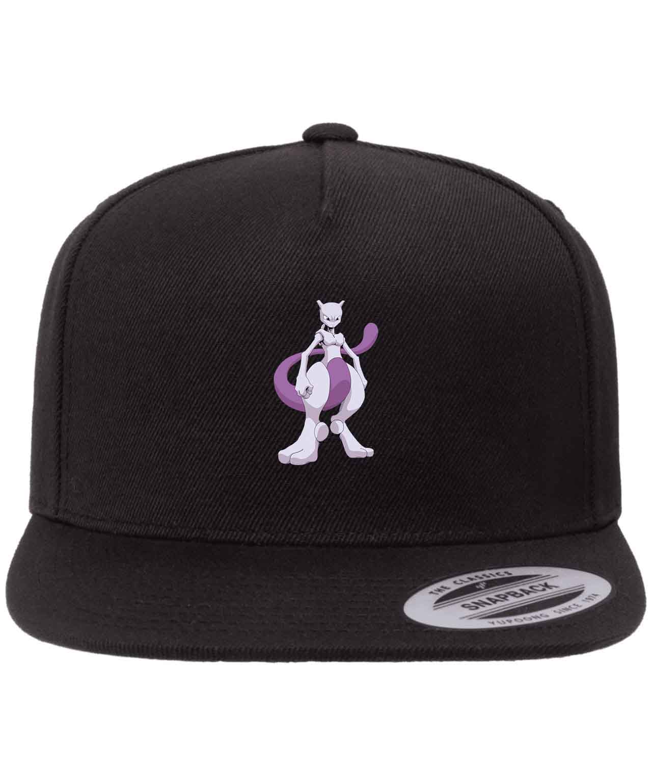 Mewtwo Pokemon Color Media Figure Customized Design on Wool 5-Panel Cap Hat