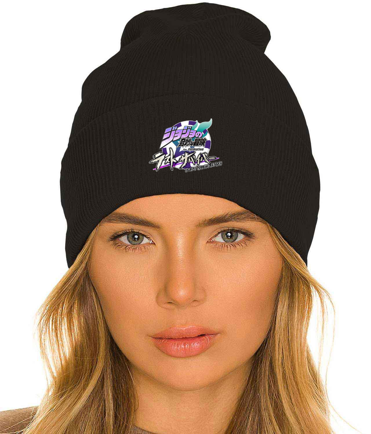 Jojo's Bizarre Adventure Last Survivor Logo Emblem Customized Design on 12" Cuffed Beanie Hat - Image 1