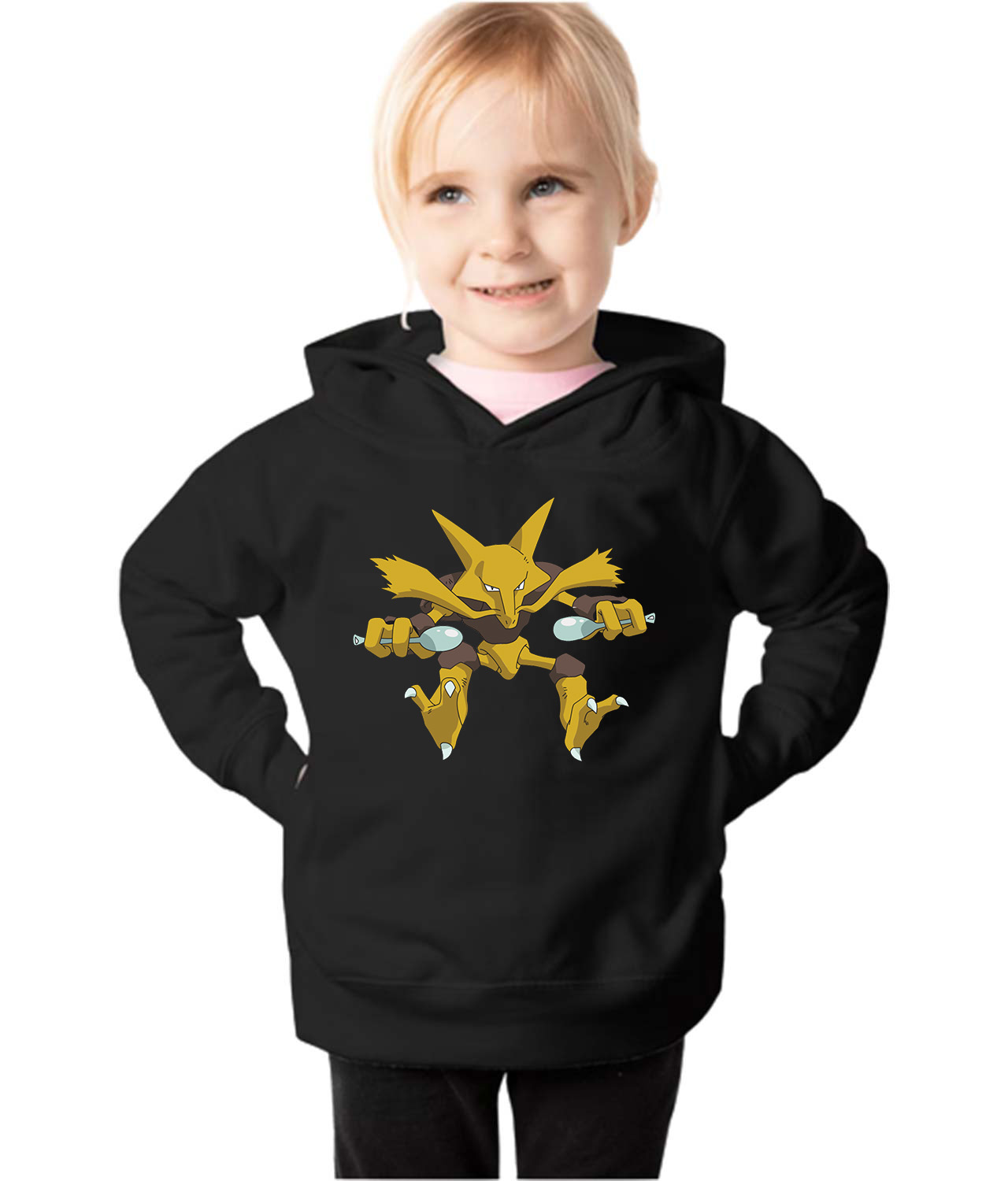 Pokemon Alakazam Logo Symbol Emblem Customized Design on Toddler Pullover Fleece Hoodie