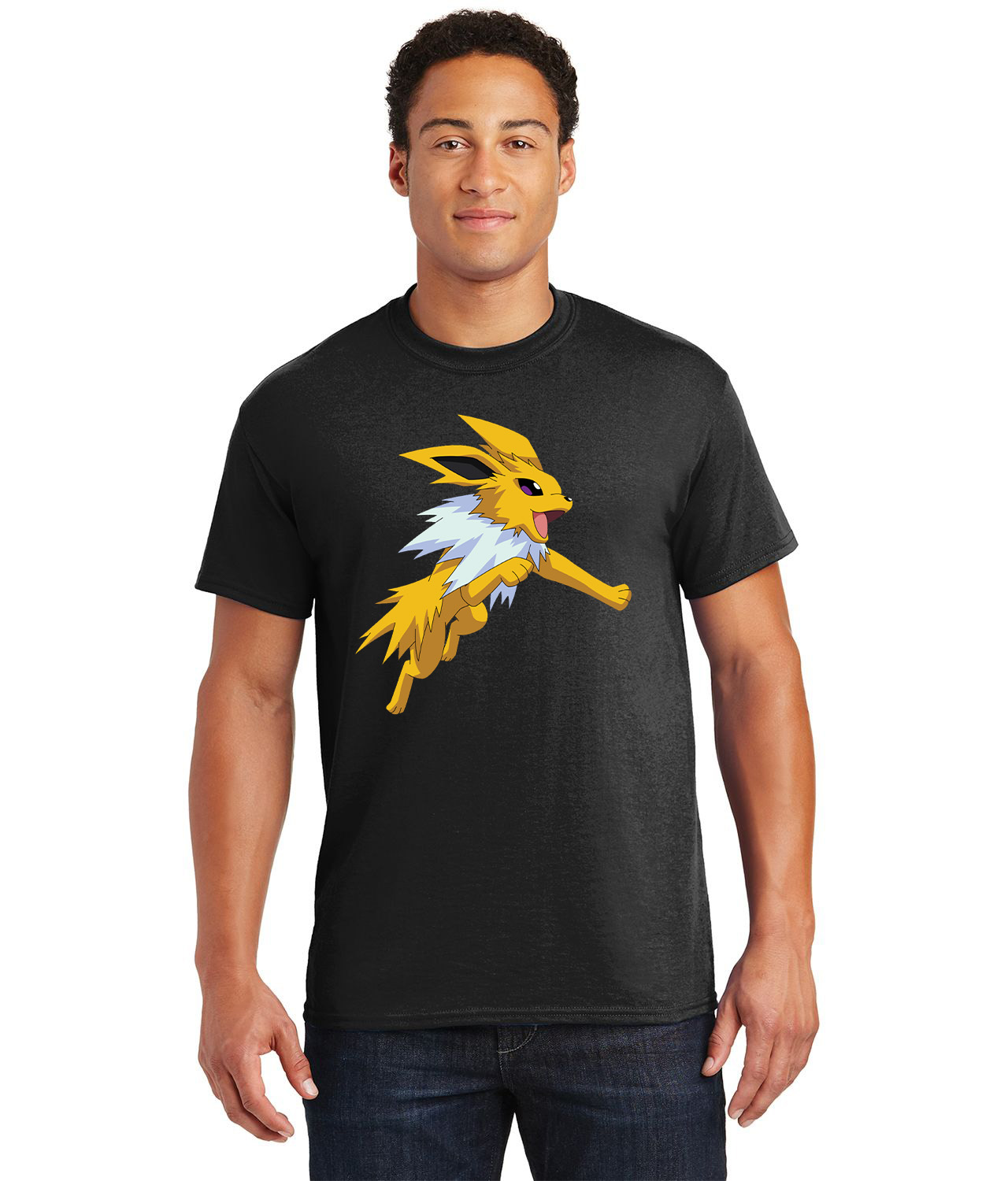 Jolteon Pokemon Cute Media Logo Customized Design on Unisex Tshirt Tee - Image 1