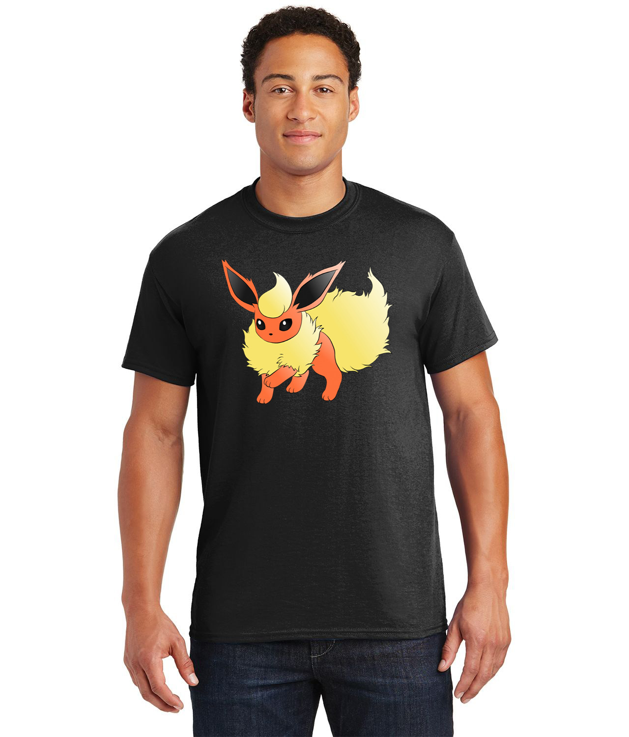 Flareon Pokemon Media Logo Customized Design on Unisex Tshirt Tee