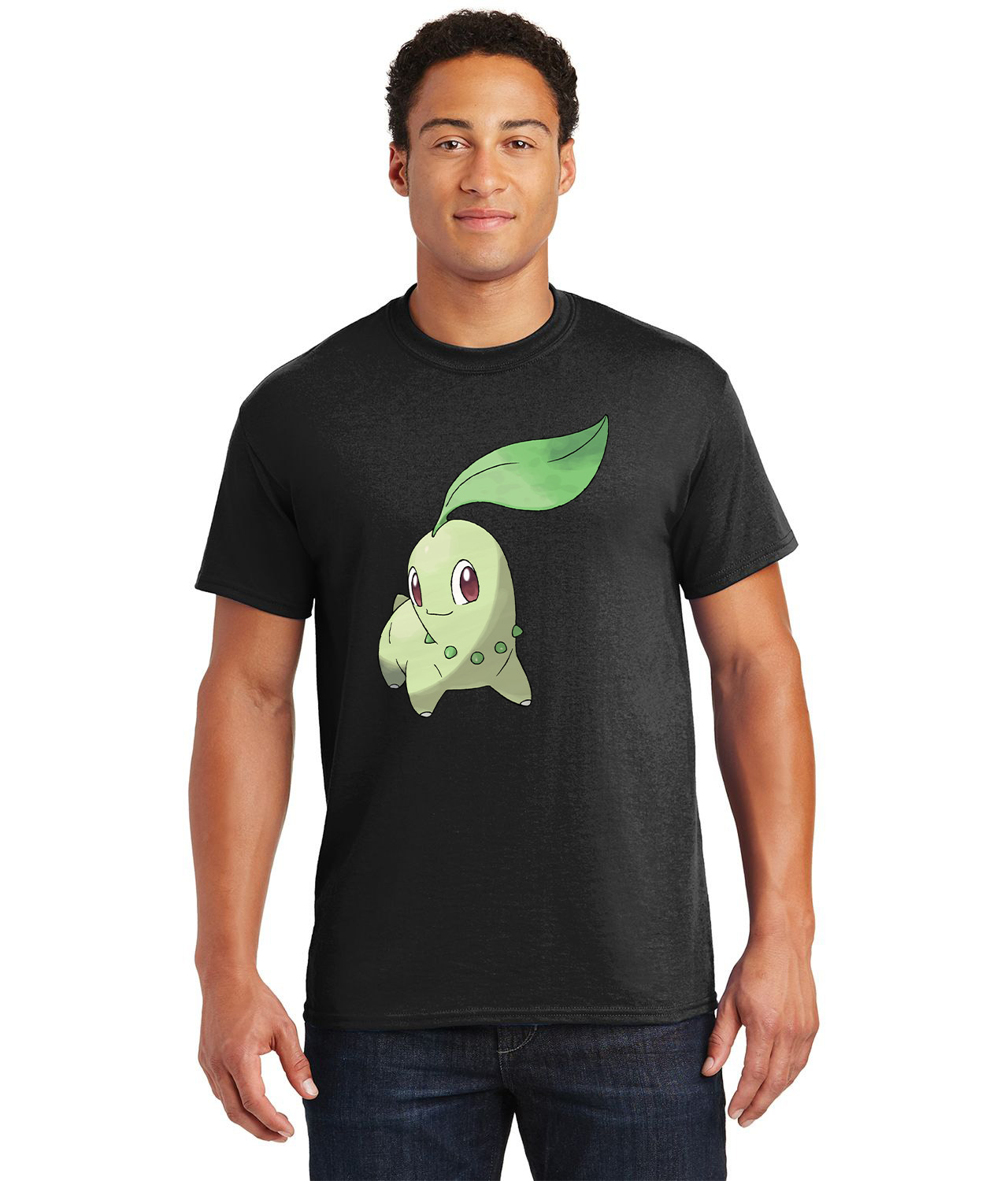Chikorita Pokemon Media Logo Customized Design on Unisex Tshirt Tee