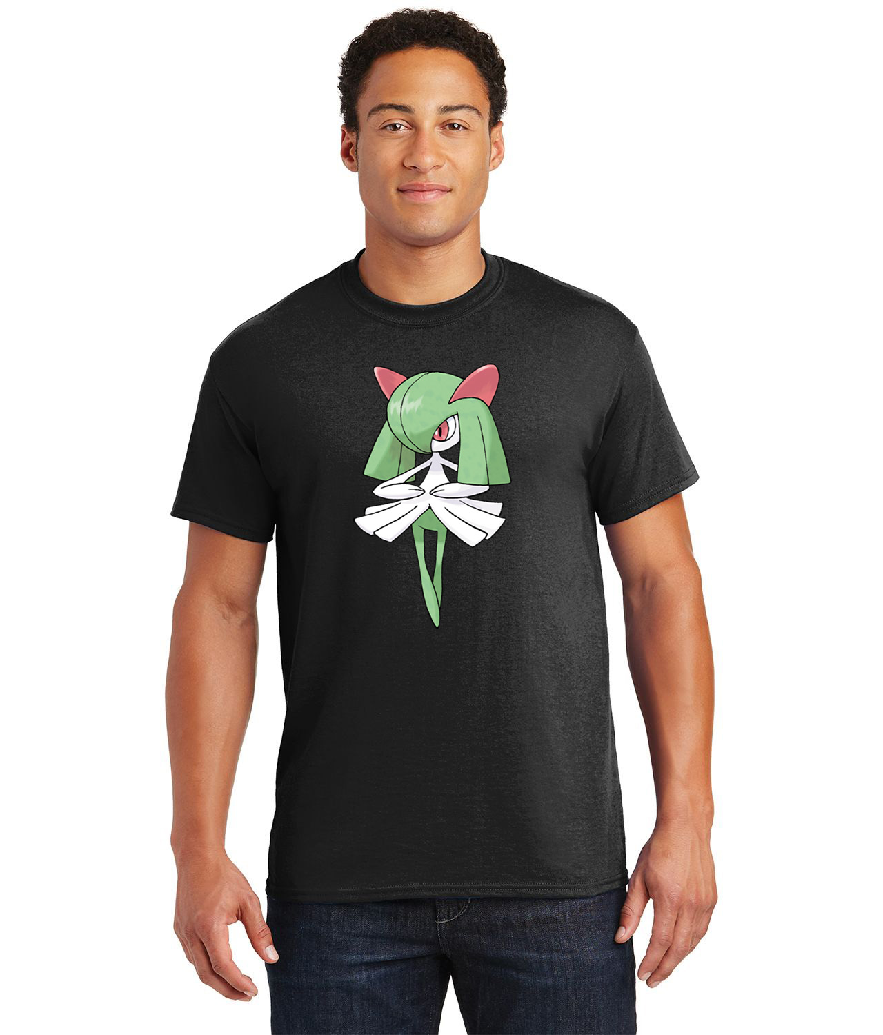 Kirlia Pokemon Media Logo Customized Design on Unisex Tshirt Tee