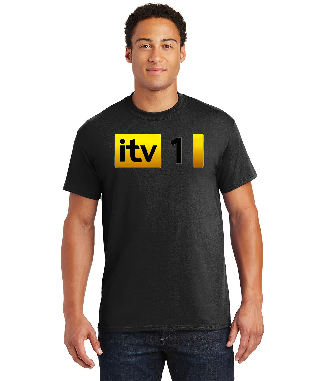 ITV 1 Independent Television 2010-2013 Media Logo Customized Design on Unisex Tshirt Tee