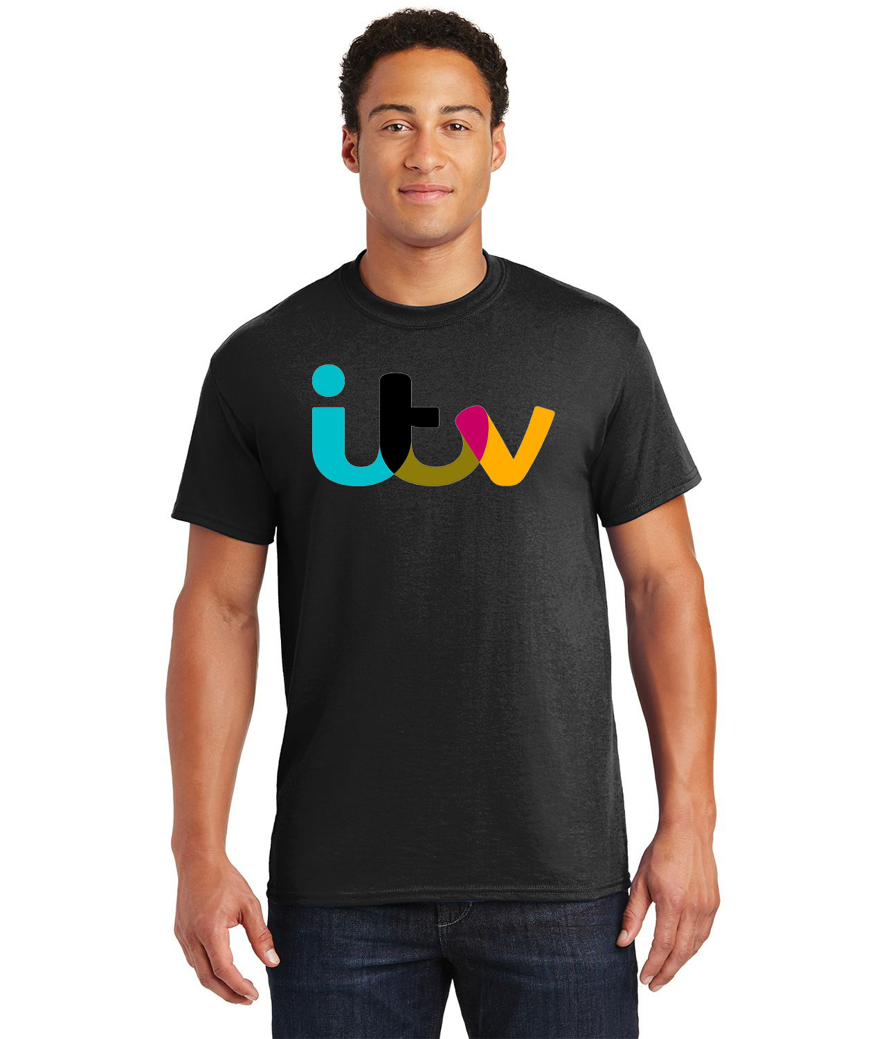 ITV Independent Television 2013-2018 Media Logo Customized Design on Unisex Tshirt Tee