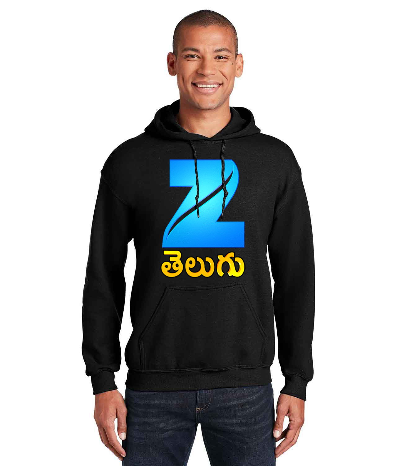 Zee Telugu 2017 Logo Symbol Emblem Customized Design on Unisex Hooded Sweatshirt