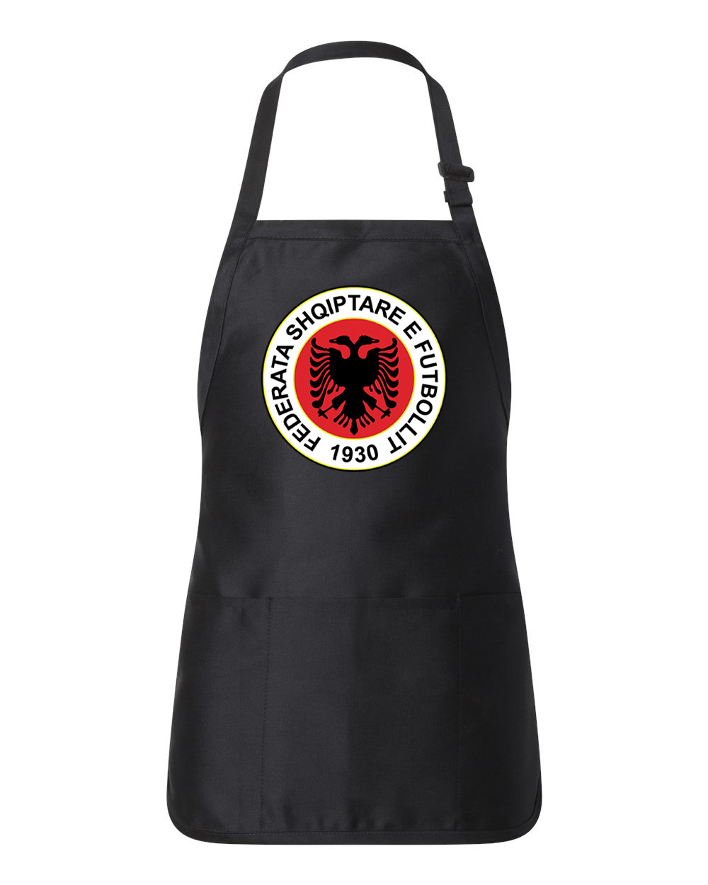UEFA Albania 2006 Soccer Logo Symbol Emblem Customized Design on Full-Length Apron with Pouch Pocket