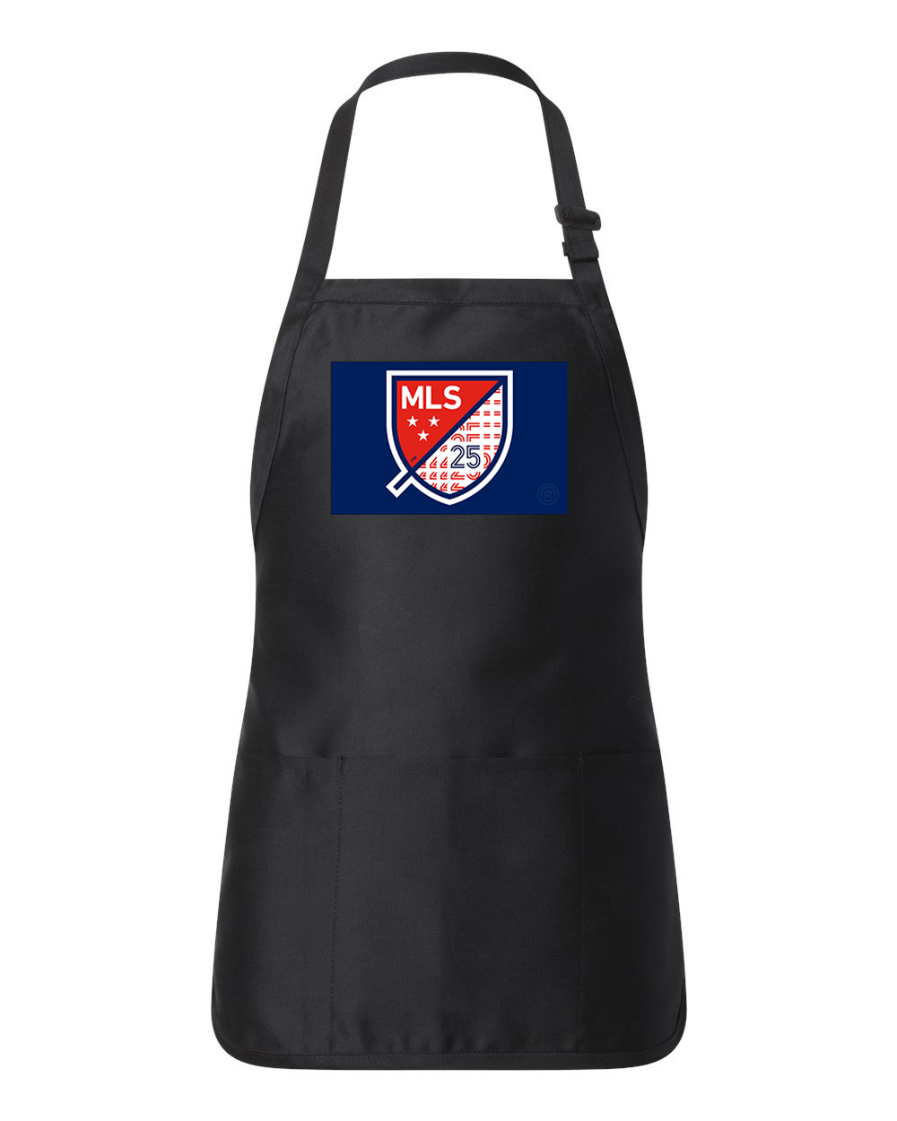 The Major League Soccer 25th Season Soccer Logo Symbol Emblem Customized Design on Full-Length Apron with Pouch Pocket