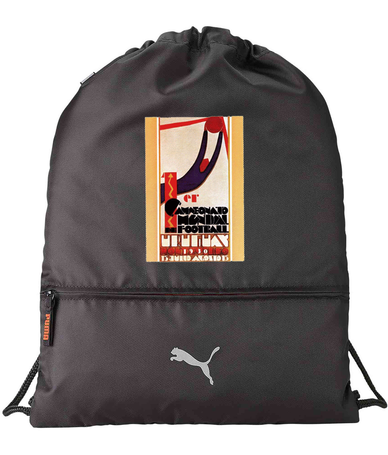 1930 FIFA World Cup Uruguay Soccer Logo Symbol Emblem Customized Design on Lightweight Drawstring Backpack Bag