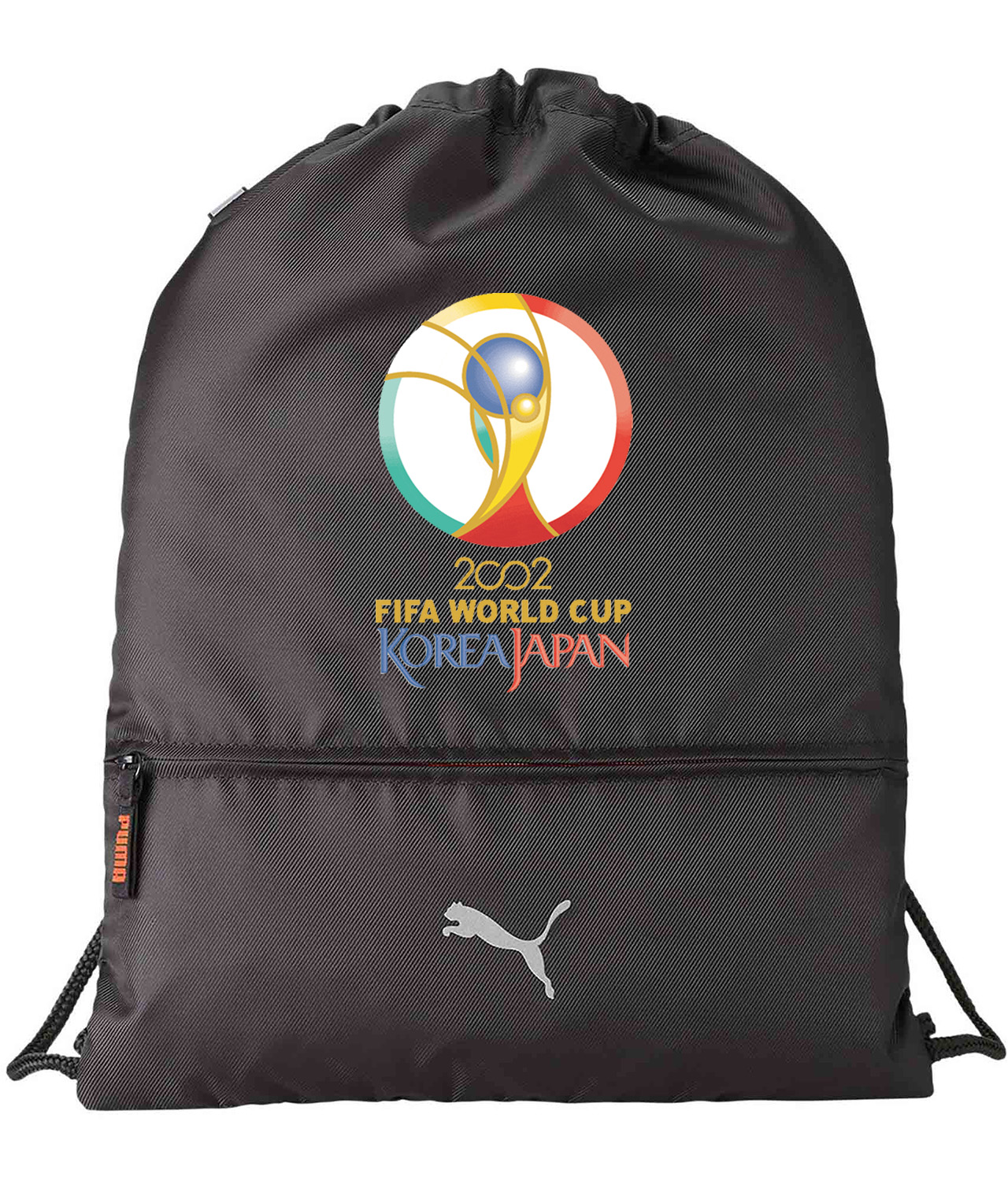 2002 FIFA World Cup Korea Japan Soccer Logo Symbol Emblem Customized Design on Lightweight Drawstring Backpack Bag