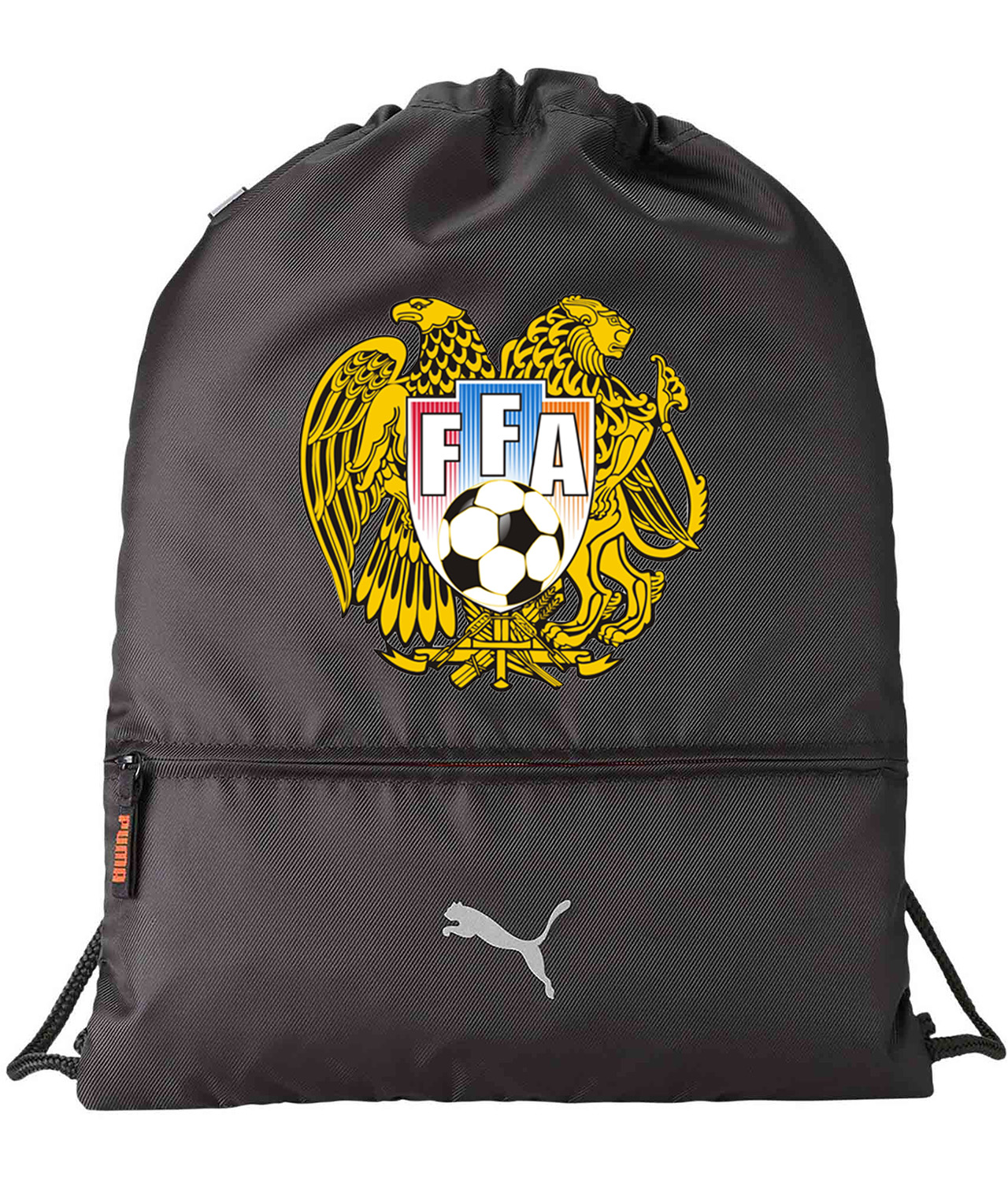 UEFA Armenia FFA 1992 Soccer Logo Symbol Emblem Customized Design on Lightweight Drawstring Backpack Bag
