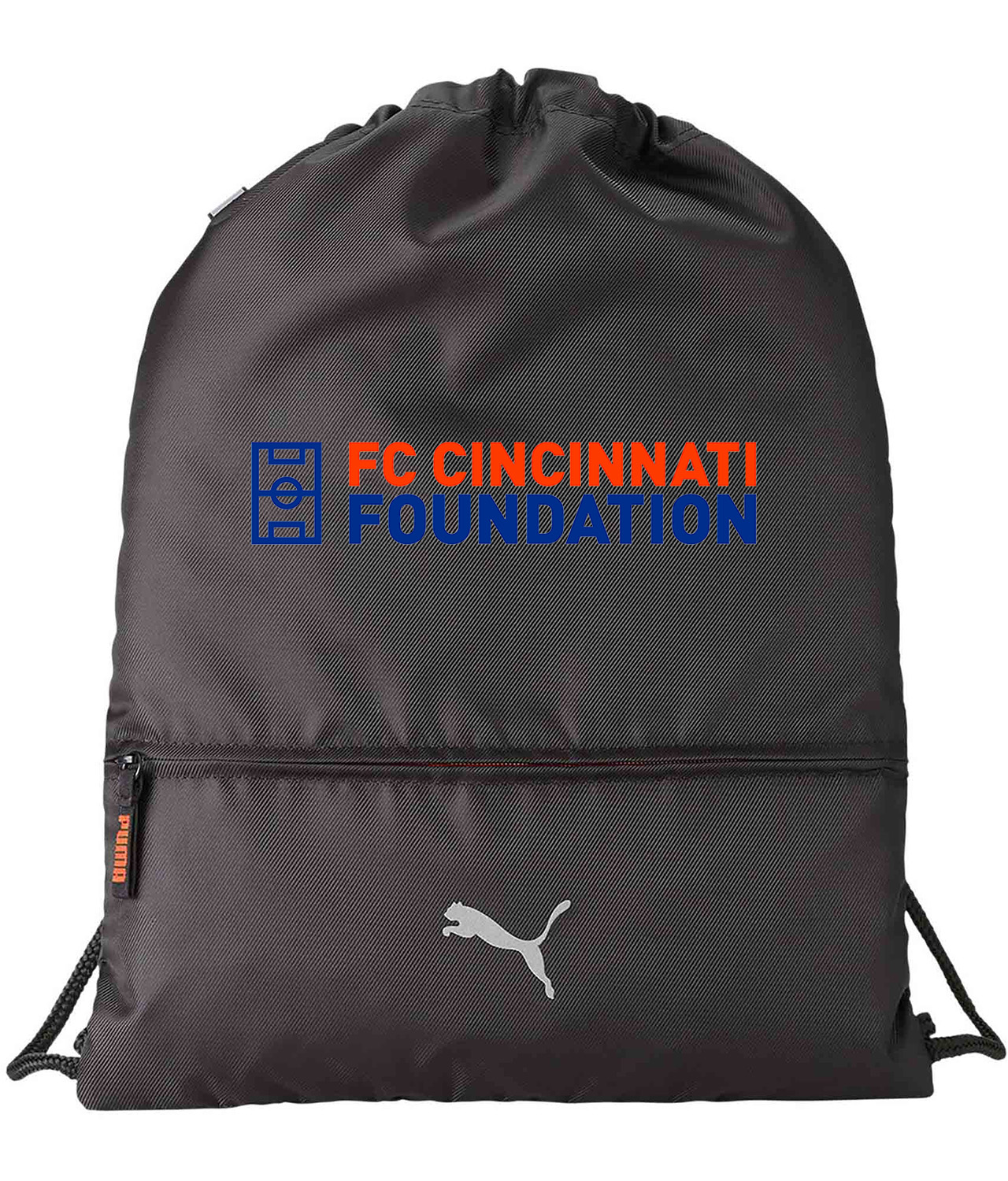 FC Cincinnati Foundation Charity Soccer Logo Symbol Emblem Customized Design on Lightweight Drawstring Backpack Bag