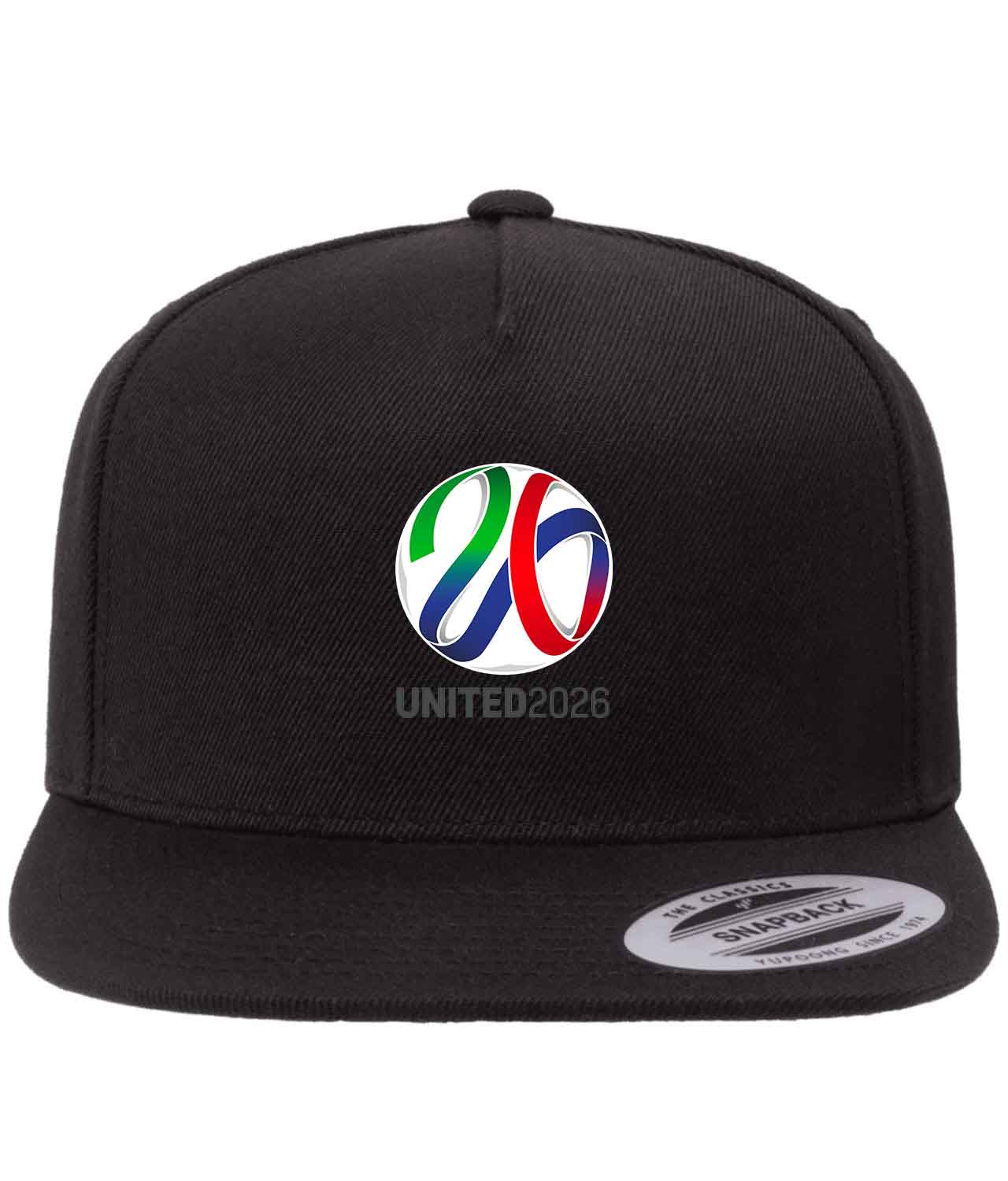 2026 FIFA World Cup Canada-Mexico-USA Soccer Logo Customized Design on Wool 5-Panel Cap Hat