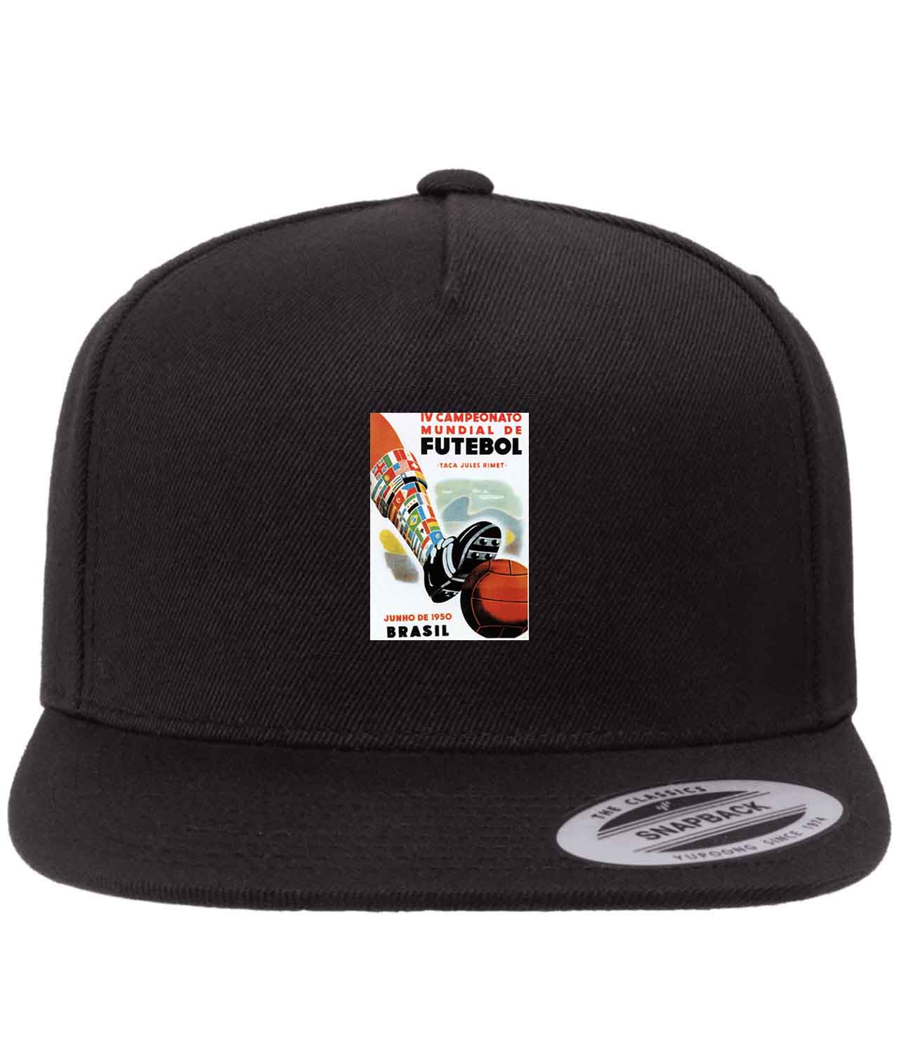 1950 FIFA World Cup Brazil Soccer Logo Customized Design on Wool 5-Panel Cap Hat