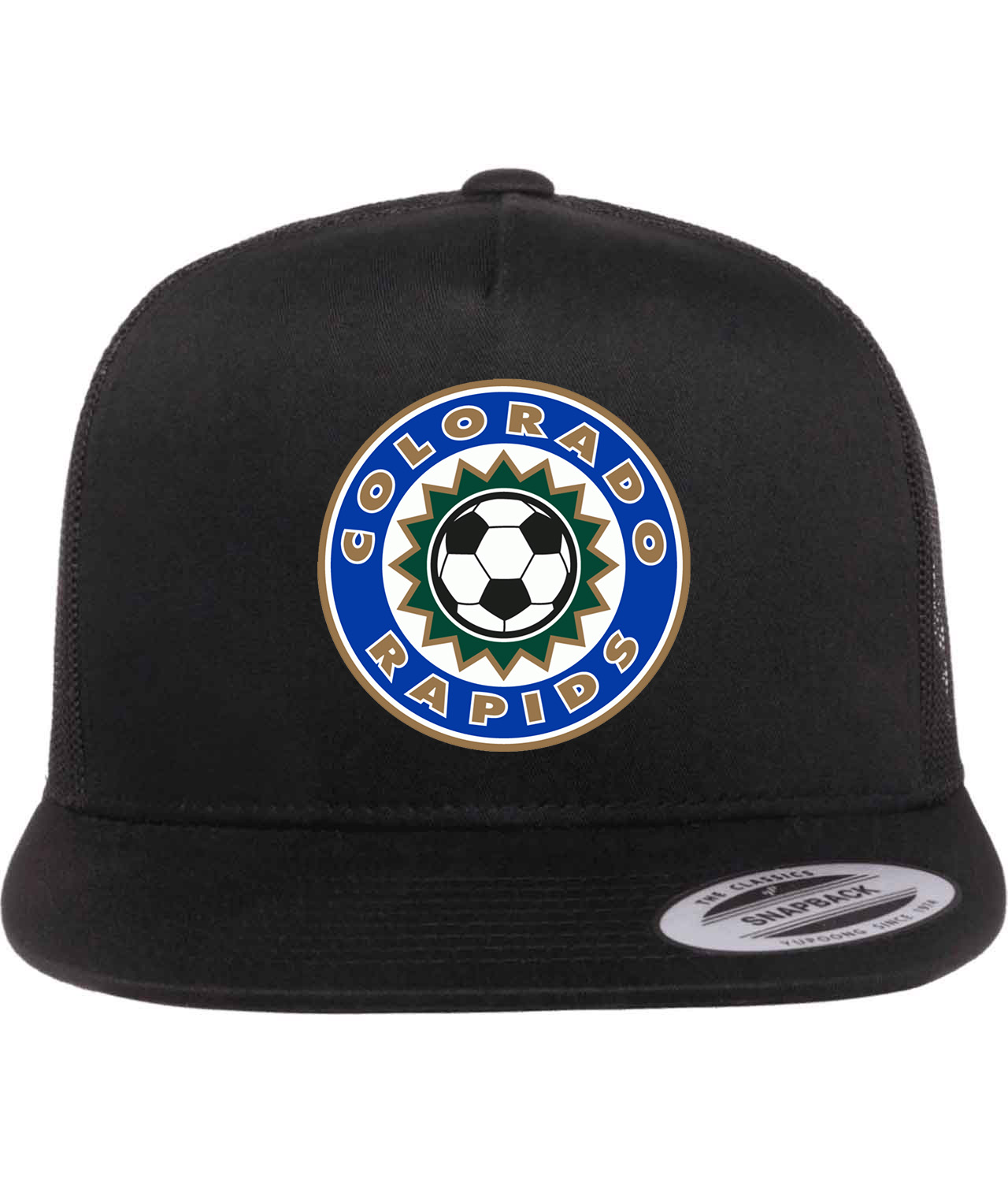 Colorado Rapids FC 1996 Soccer Logo Symbol Emblem Customized Design on Classic Trucker Cap Hat