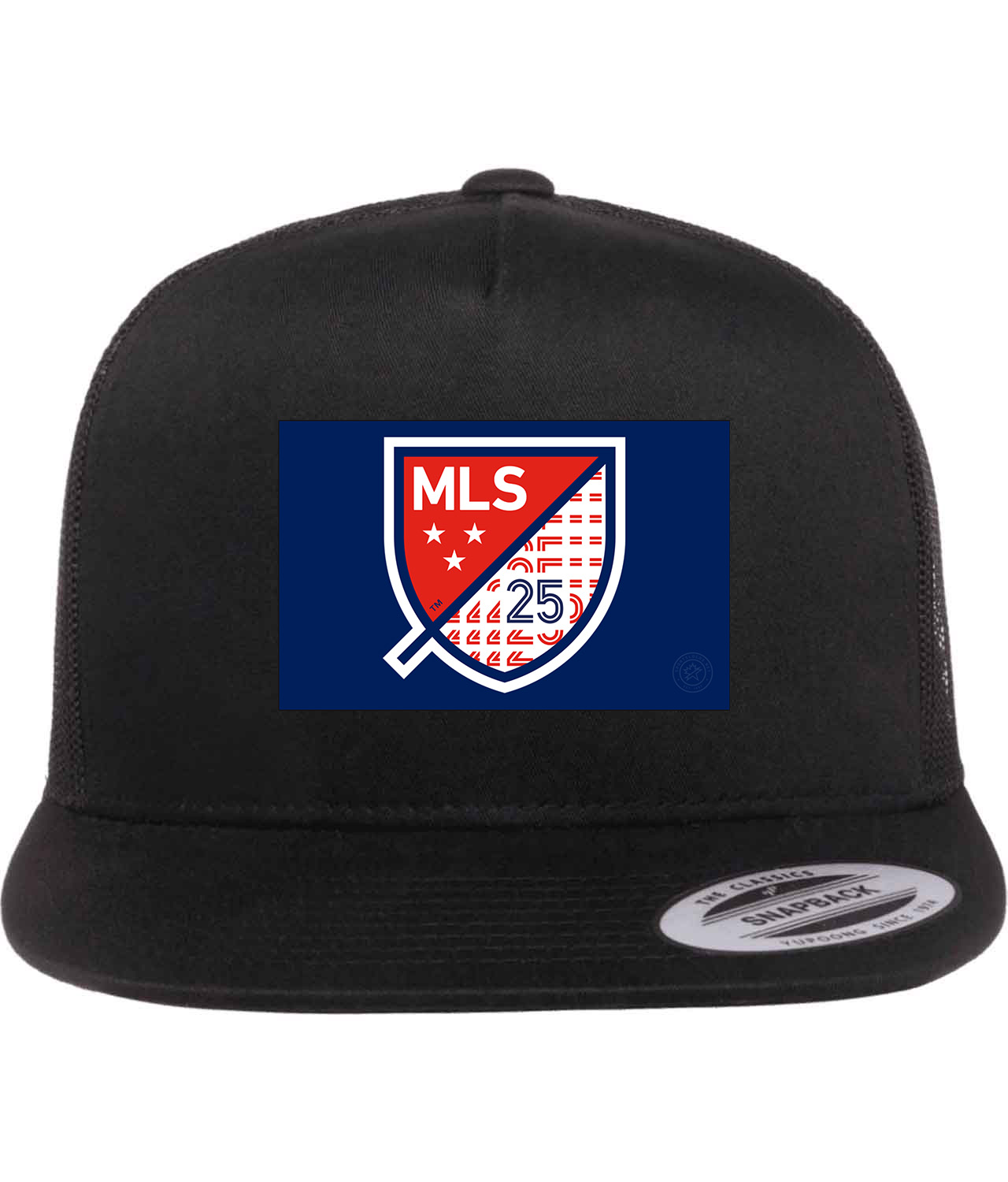 The Major League Soccer 25th Season Logo Emblem Customized Design on Classic Trucker Cap Hat