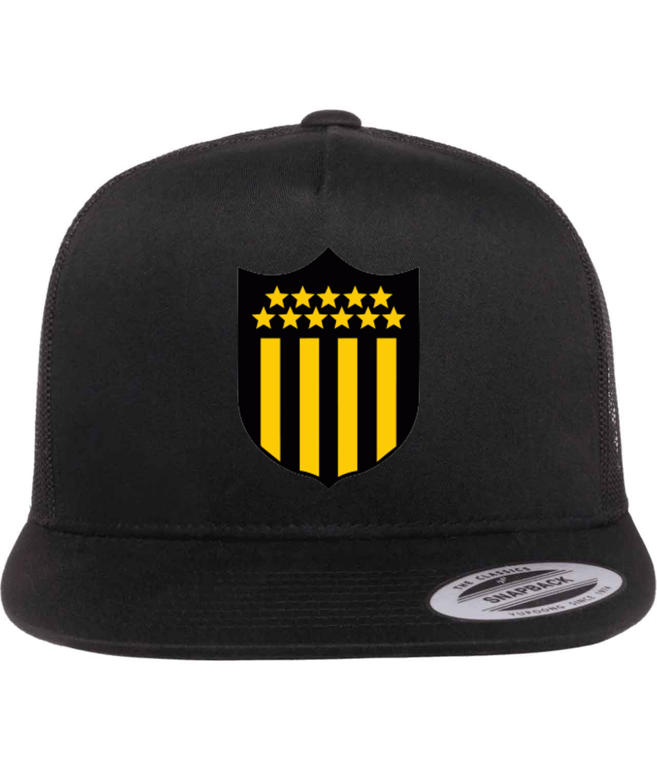 Club Atletico Penarol FC Soccer Logo Symbol Emblem Customized Design on Classic Trucker Cap Hat - Image 1