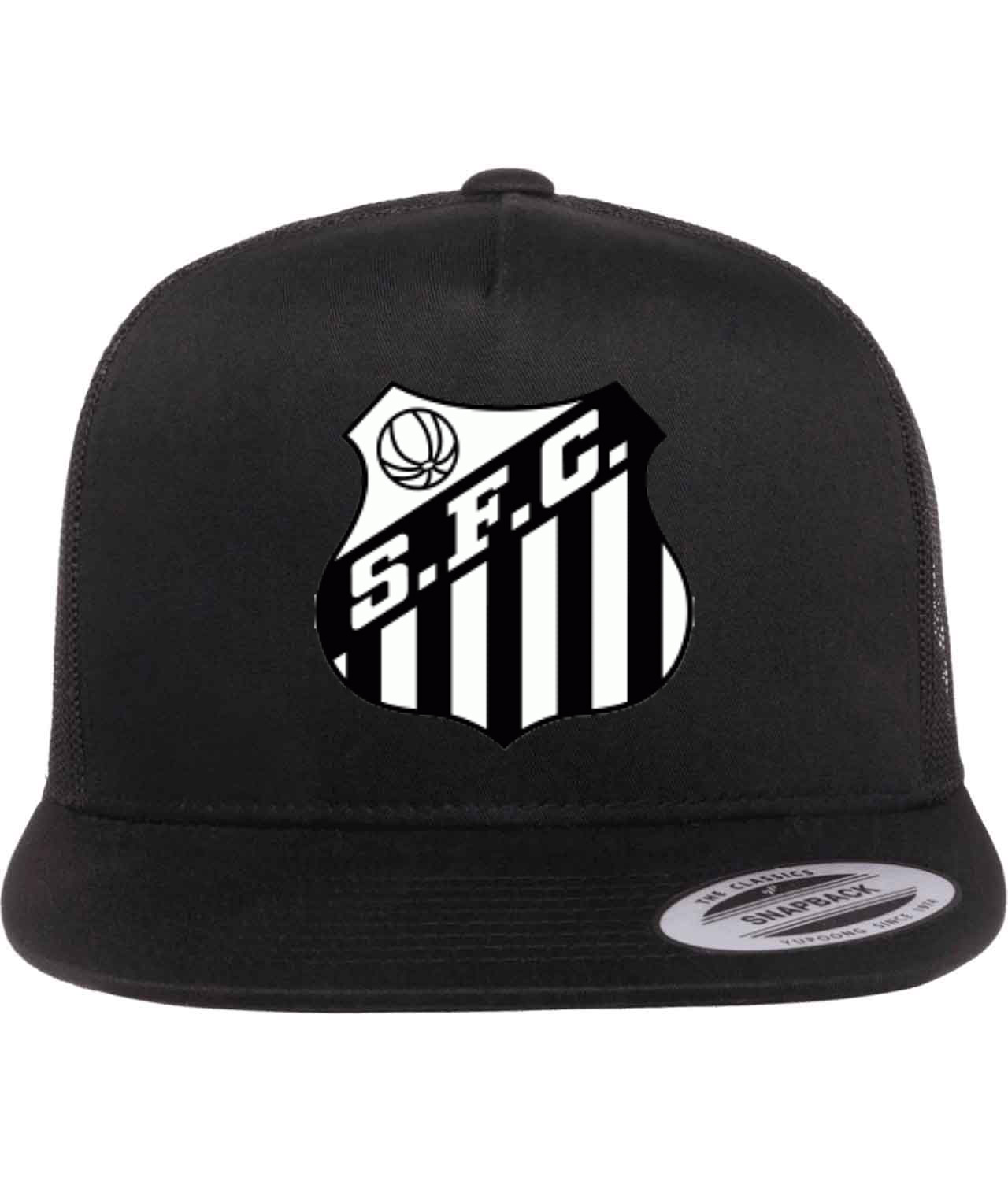 Santos FC Soccer Logo Symbol Emblem Customized Design on Classic Trucker Cap Hat