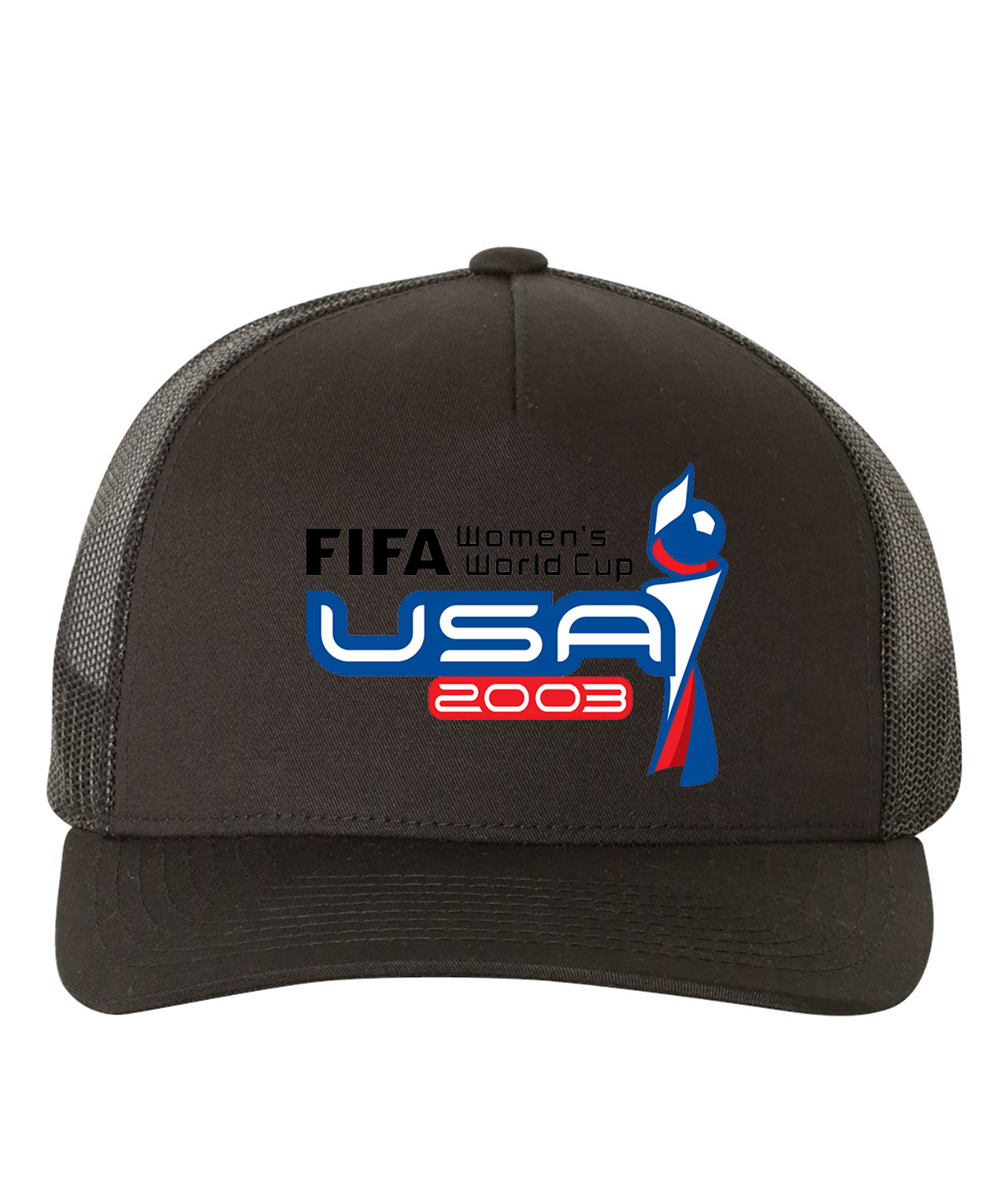 2003 FIFA Womens World Cup - USA Soccer Logo Symbol Emblem Customized Design on Retro Trucker Cap Hat