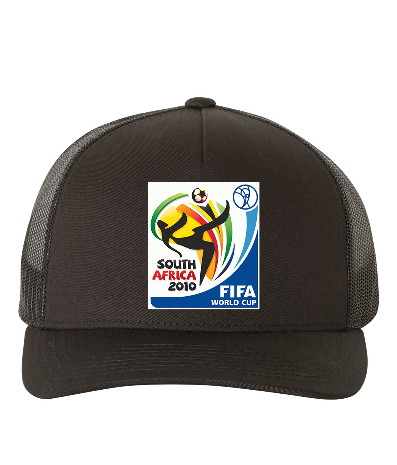 2010 FIFA World Cup South Africa Soccer Logo Symbol Emblem Customized Design on Retro Trucker Cap Hat