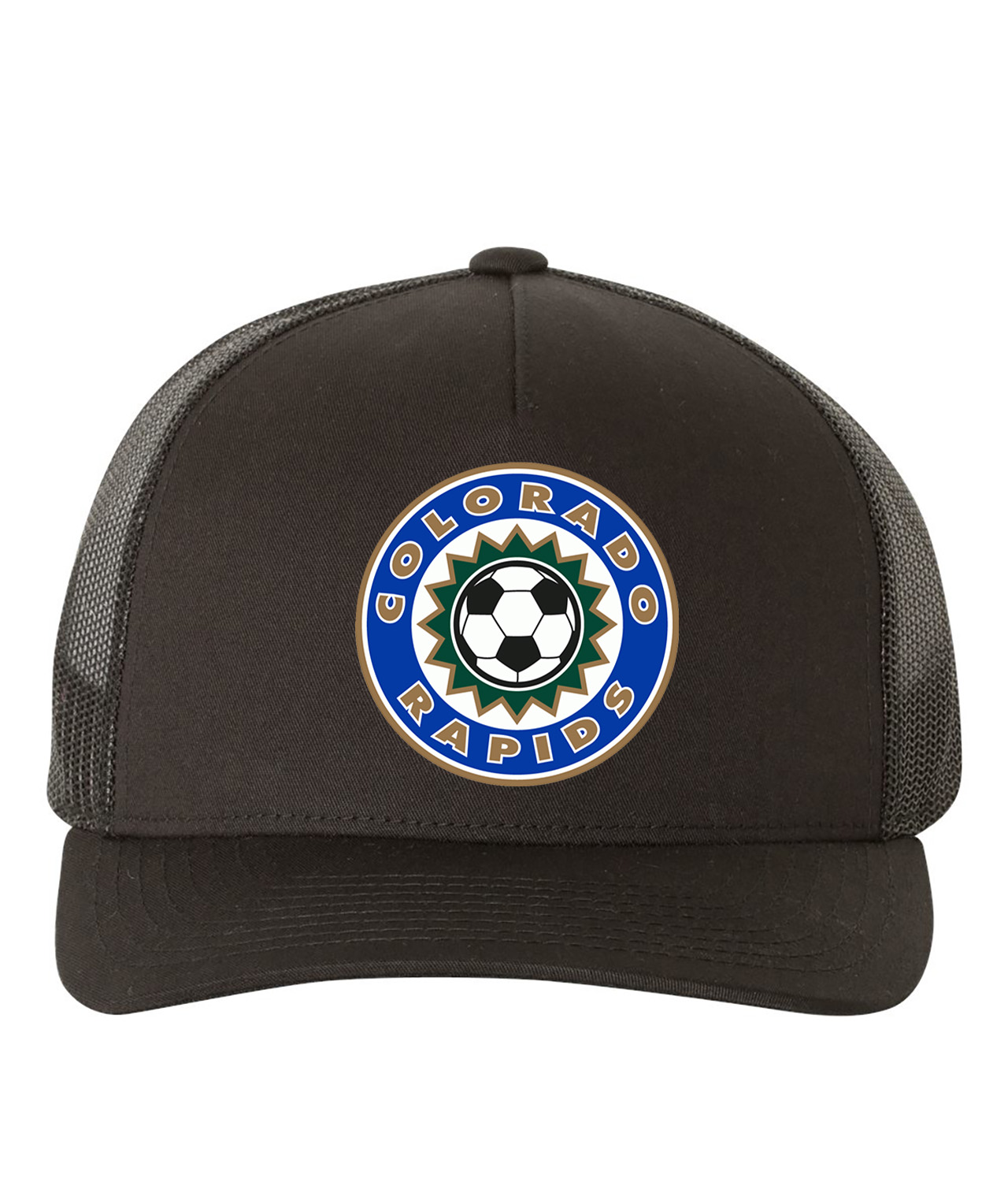 Colorado Rapids FC 1996 Soccer Logo Symbol Emblem Customized Design on Retro Trucker Cap Hat
