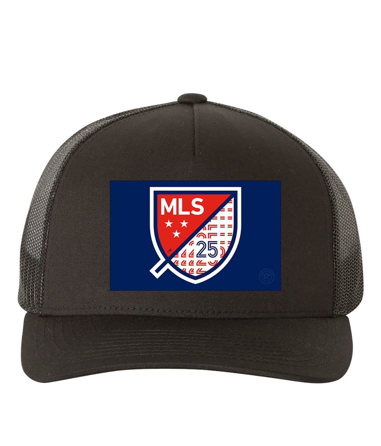 The Major League Soccer 25th Season Logo Emblem Customized Design on Retro Trucker Cap Hat