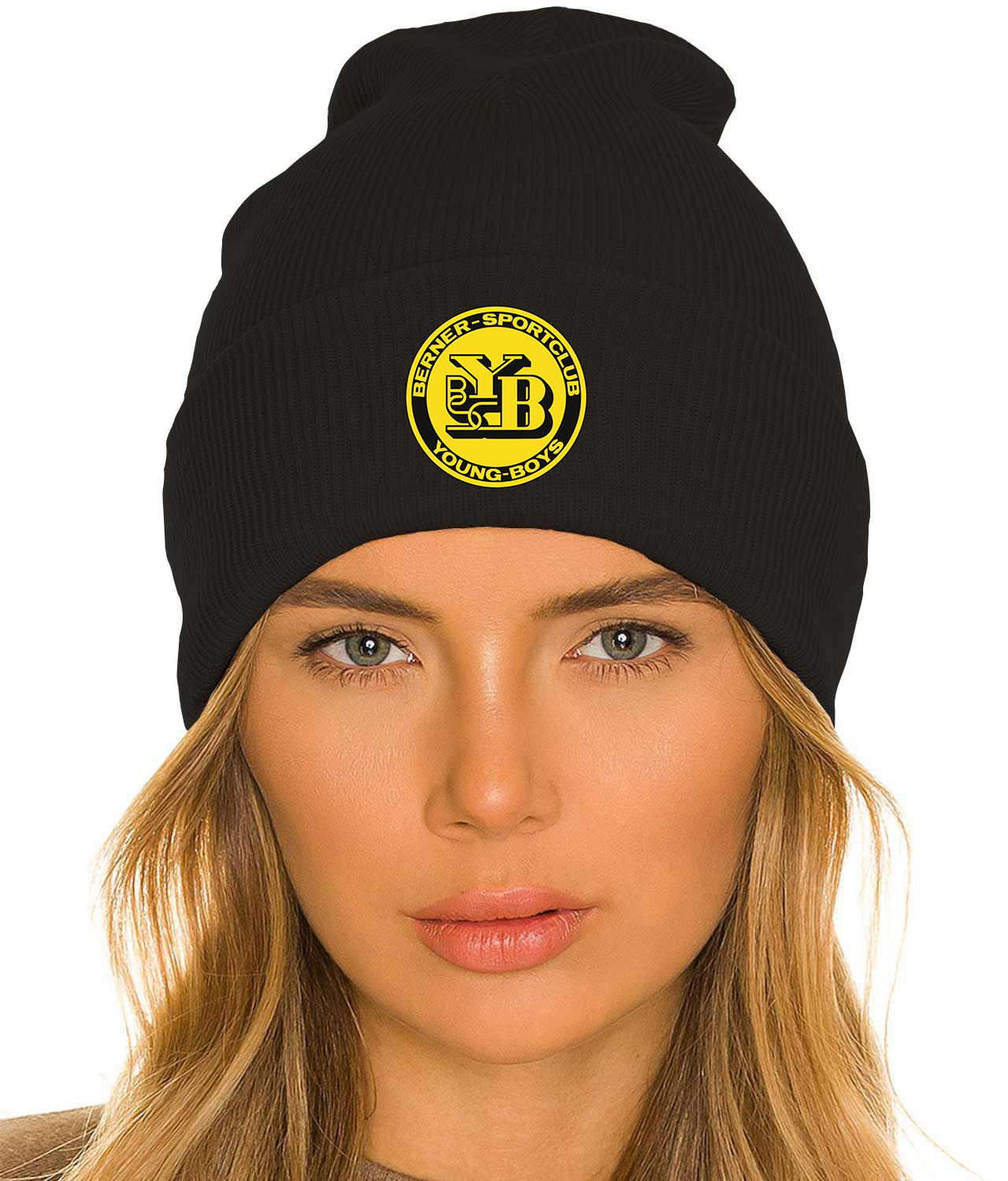 Berner SC Young Boys FC 1925-1957 Logo Symbol Emblem Customized Design on 12" Cuffed Beanie Hat