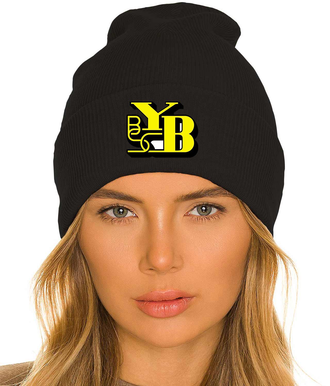 BSC Young Boys FC 1971-2002 Logo Symbol Emblem Customized Design on 12" Cuffed Beanie Hat