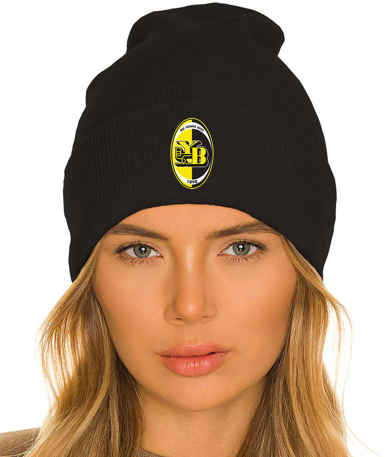 BSC Young Boys FC 2002 Logo Symbol Emblem Customized Design on 12" Cuffed Beanie Hat