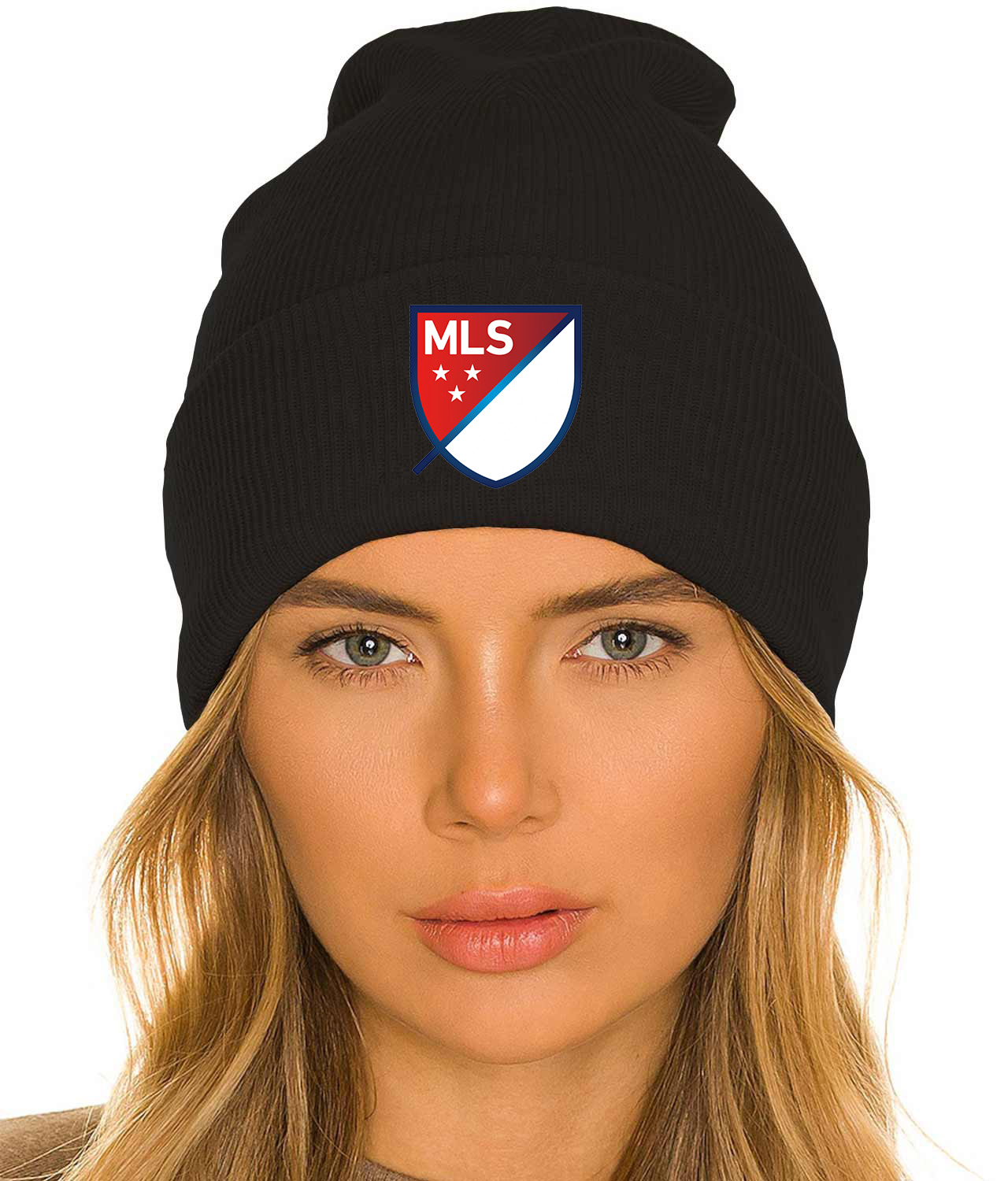 Major League Soccer 2015 Logo Symbol Emblem Customized Design on 12" Cuffed Beanie Hat