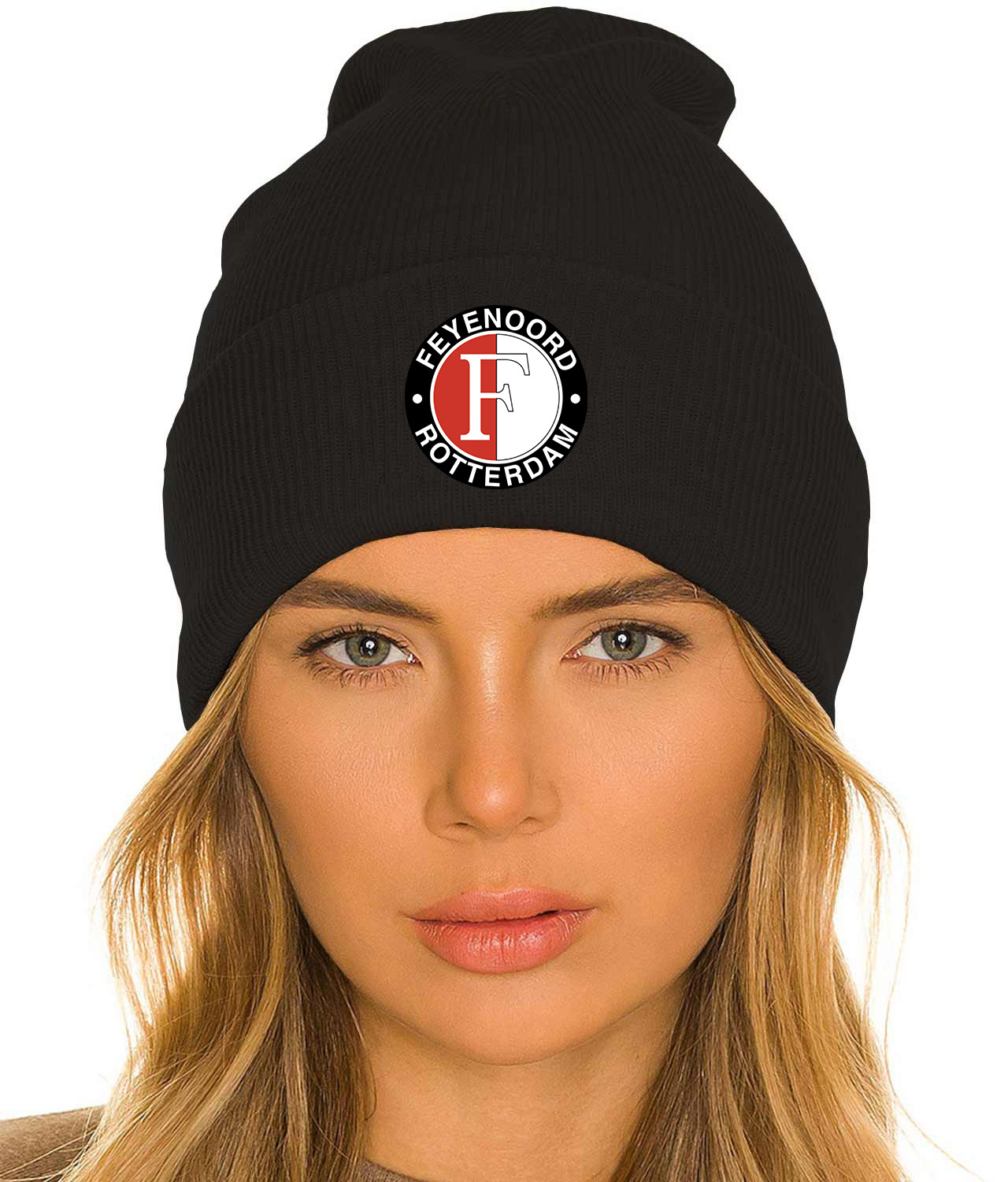 SC Feyenoord 1997 Logo Symbol Emblem Customized Design on 12" Cuffed Beanie Hat