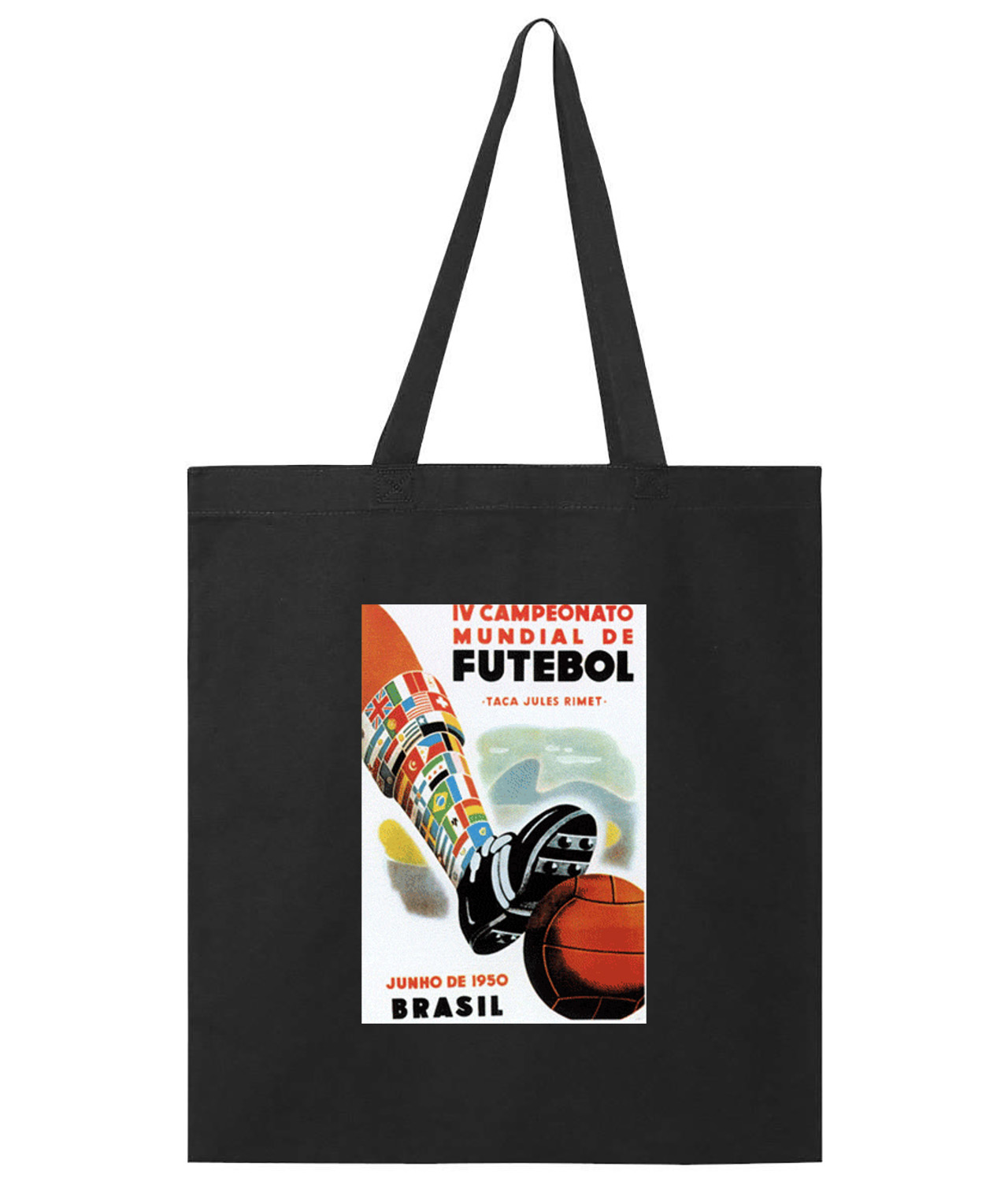 1950 FIFA World Cup Brazil Soccer Logo Symbol Emblem Customized Design on Promotional Tote Bag